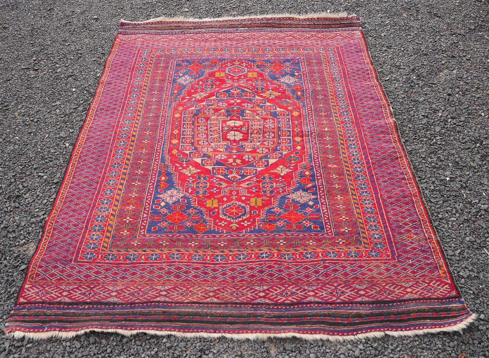 Good Antique Afghan Flat Weave Rug (1 of 7)