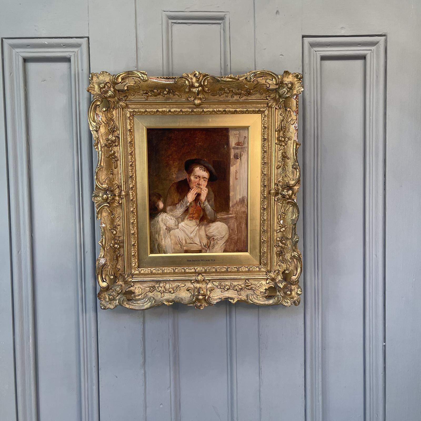 Antique Oil Painting Portrait Study of Man Playing Jews Harp Attrib to Sir David Wilkie RA (1 of 10)