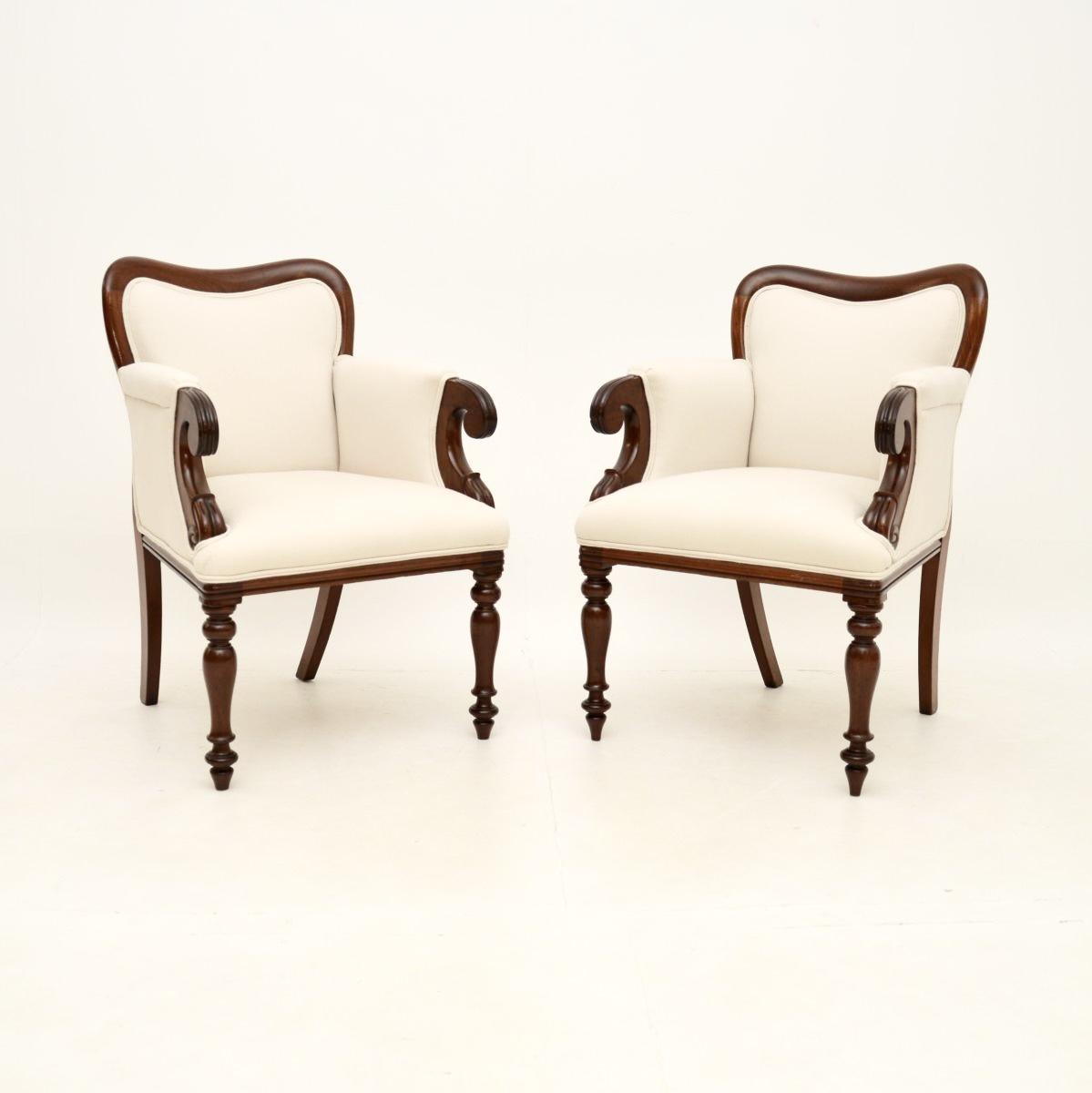 Pair of Antique William IV Period Mahogany Armchairs (1 of 10) Pair of Antique William IV Period Mahogany Armchairs (1 of 10)