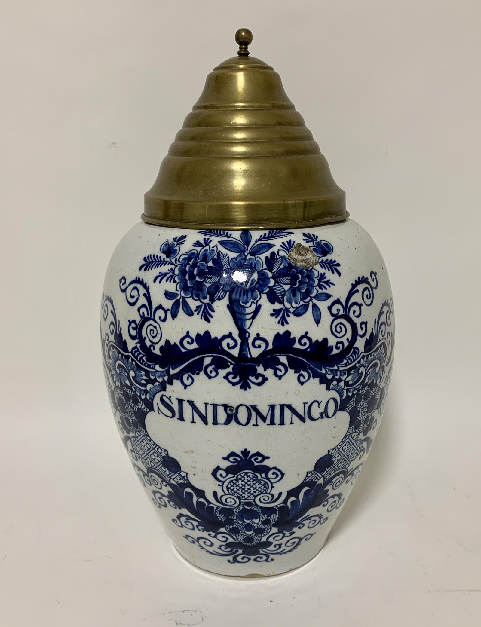 Antique 18th Century Delft Sindomingo Tobacco Jar (1 of 16) Antique 18th Century Delft Sindomingo Tobacco Jar (1 of 16)