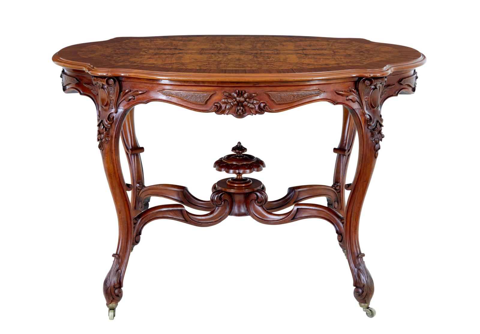 19th Century Carved Walnut Occasional Table (1 of 10)