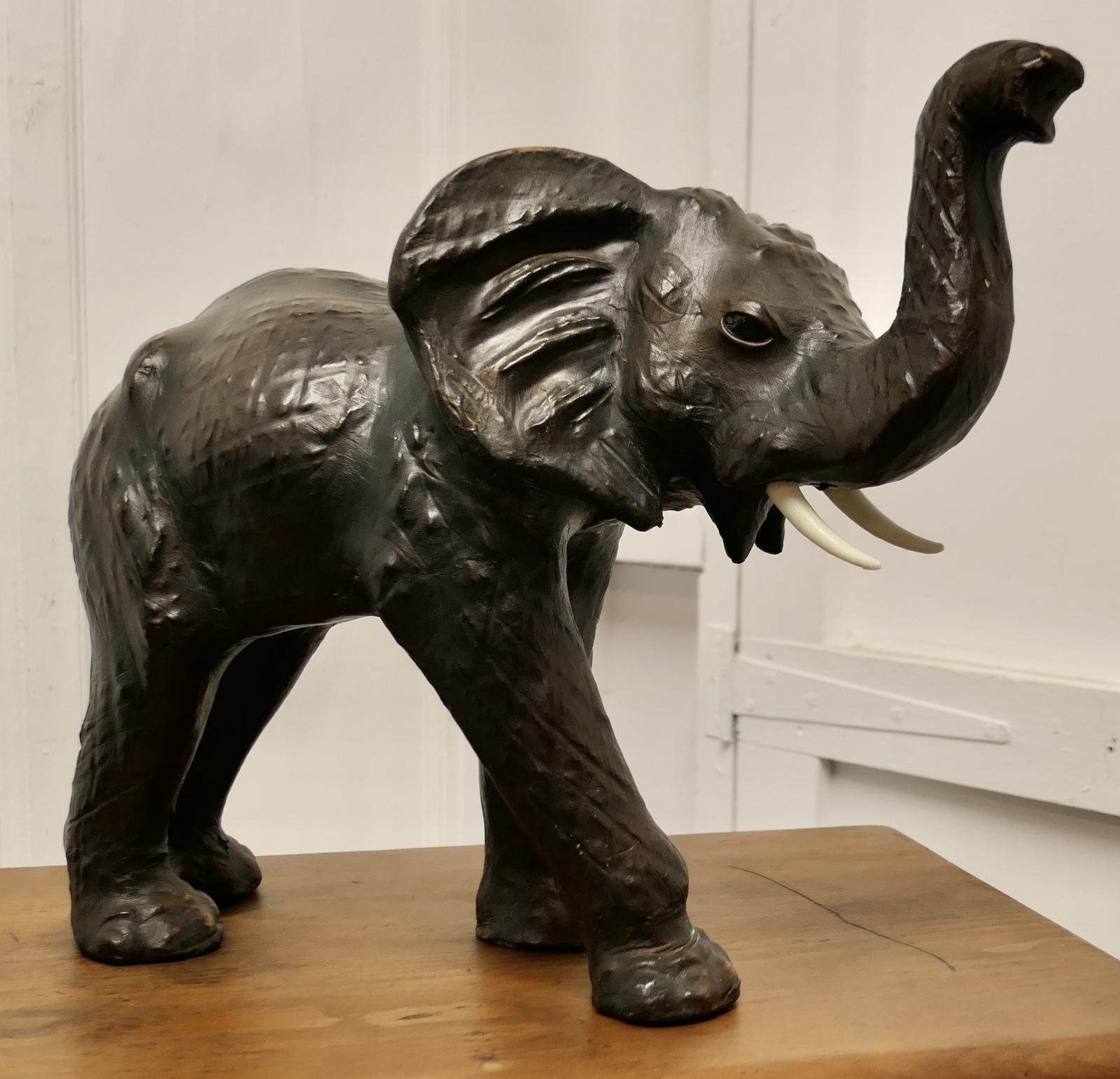 Arts & Crafts Leather Model of Elephant (1 of 8)