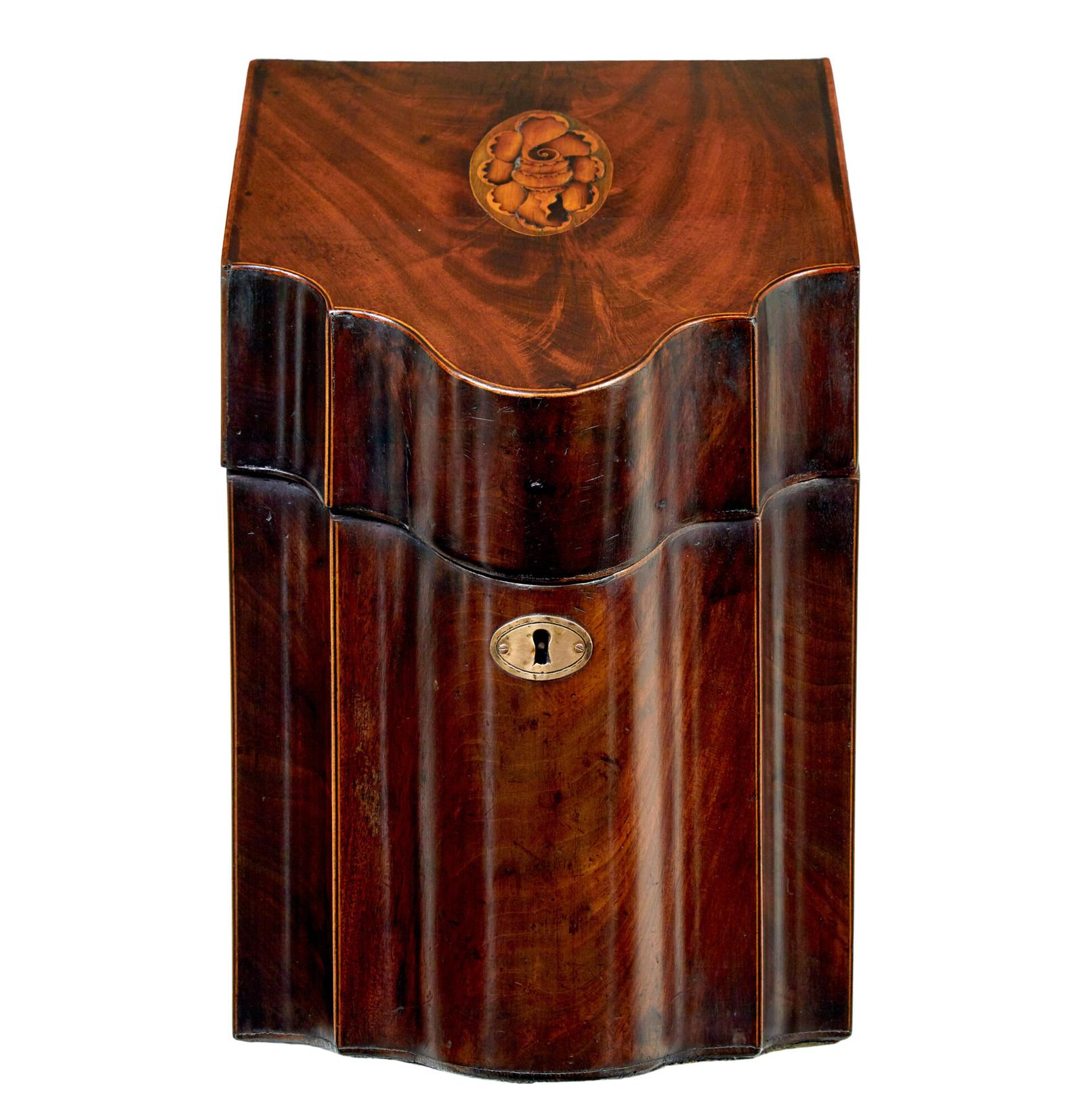 18th Century Inlaid Mahogany Georgian Knife Box (1 of 10)