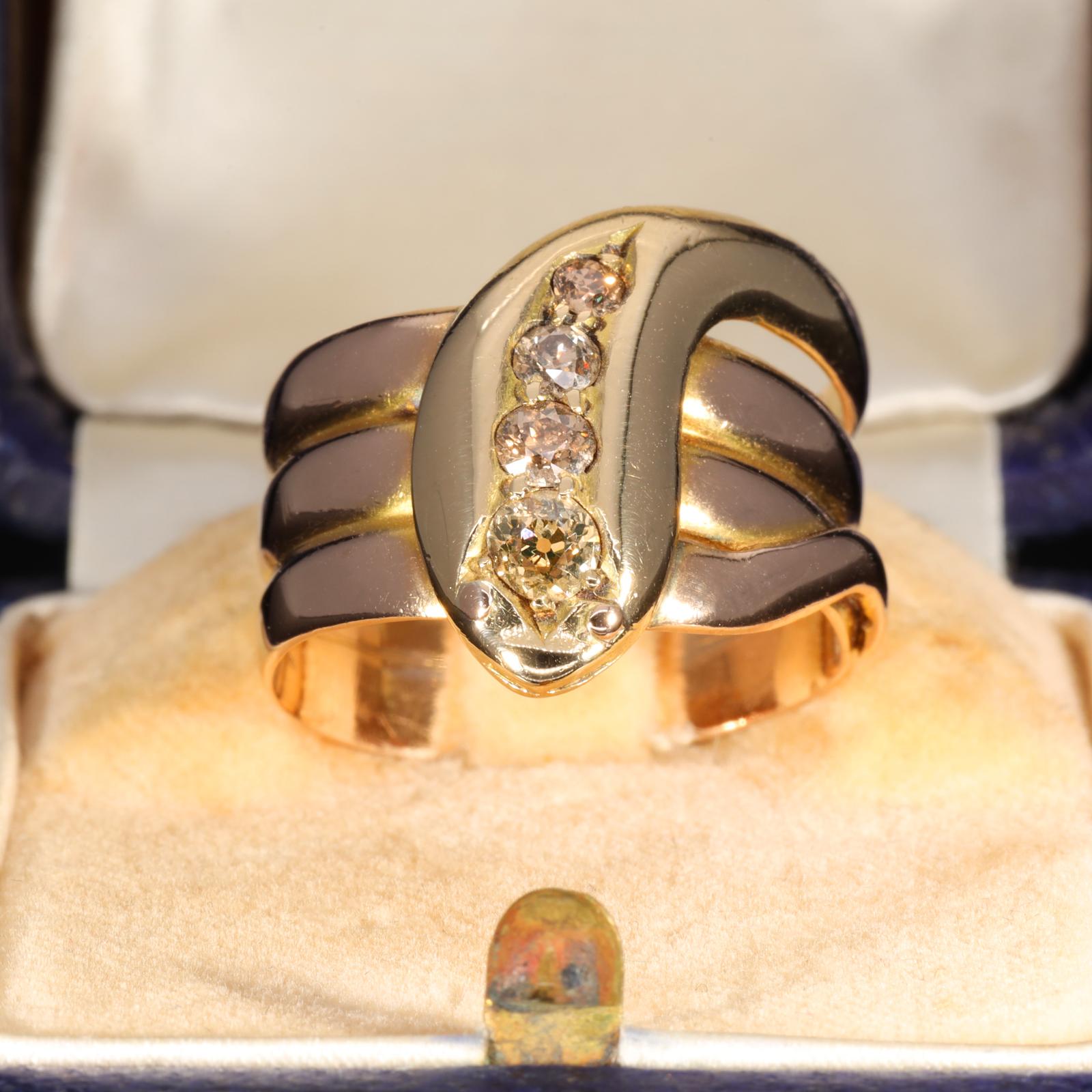 The Antique Victorian Champangne Snake Ring (1 of 8)