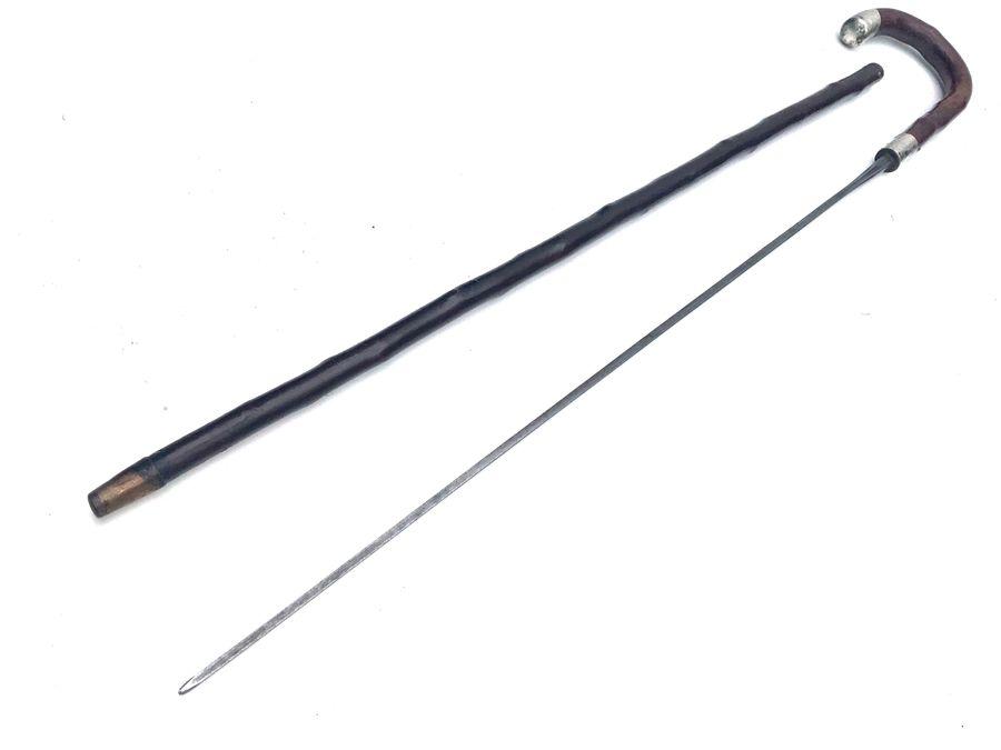 CHERRY WOOD GENTLEMAN’S WALKING STICK SWORD STICK (1 of 13)