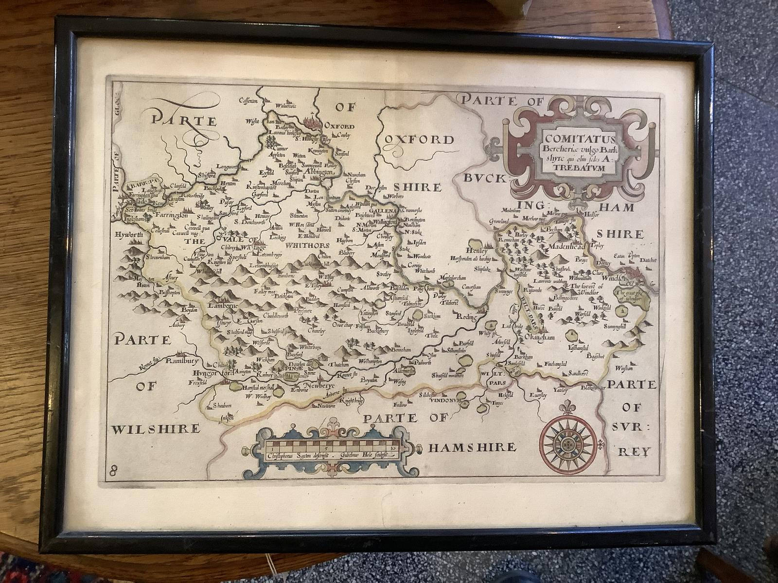 Saxton & Hole: Map of Berkshire Ca. 1637 (1 of 6) Saxton & Hole: Map of Berkshire Ca. 1637 (1 of 6)