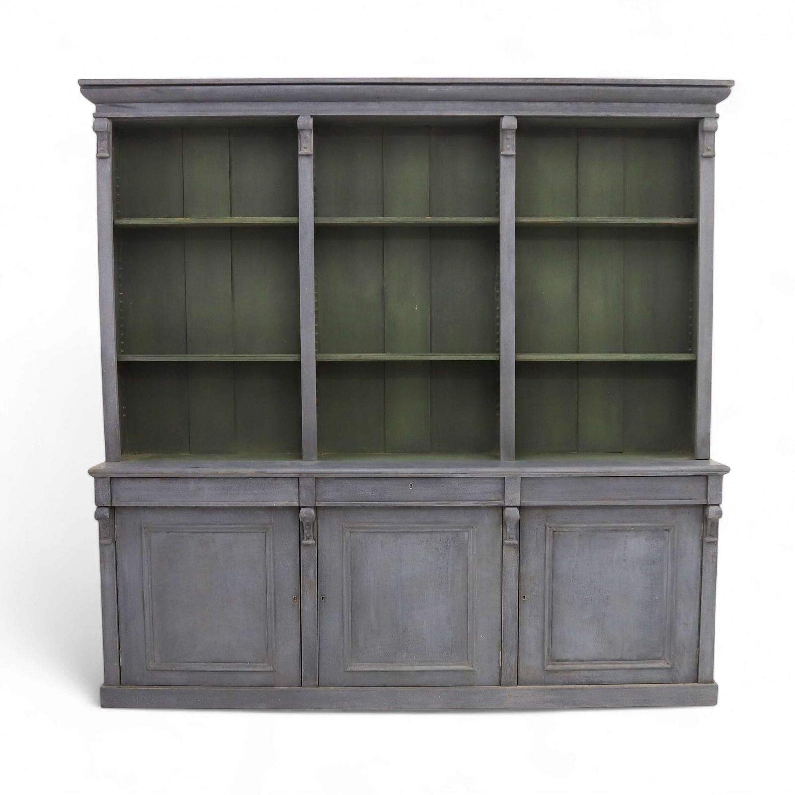 19th Century circa 1880 Victorian Library Bookcase - later painted (1 of 12)