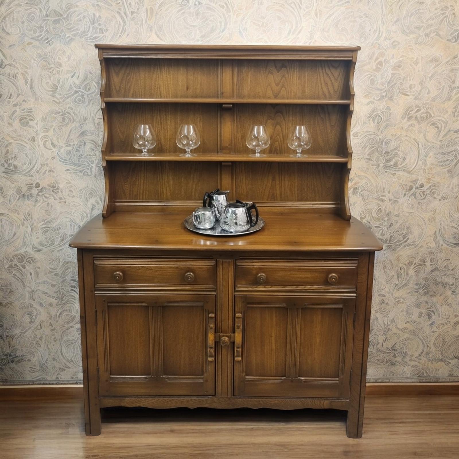 Vintage Ercol Carved Oak Dresser / Made in England 1960s (1 of 8)