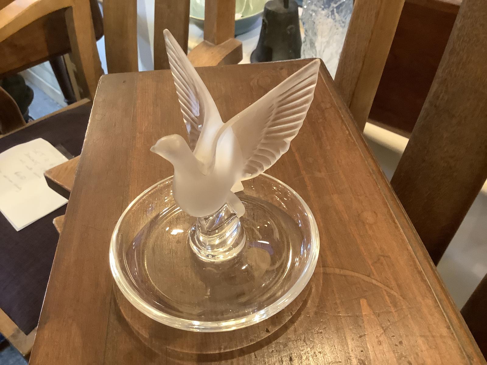 Lalique Glass Pin Dish in Form of a Dove (1 of 4) Lalique Glass Pin Dish in Form of a Dove (1 of 4)