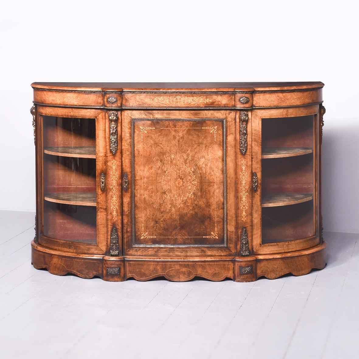 Attractive Mid-Victorian Inlaid Figured Walnut Credenza/Cabinet (1 of 14) Attractive Mid-Victorian Inlaid Figured Walnut Credenza/Cabinet (1 of 14)