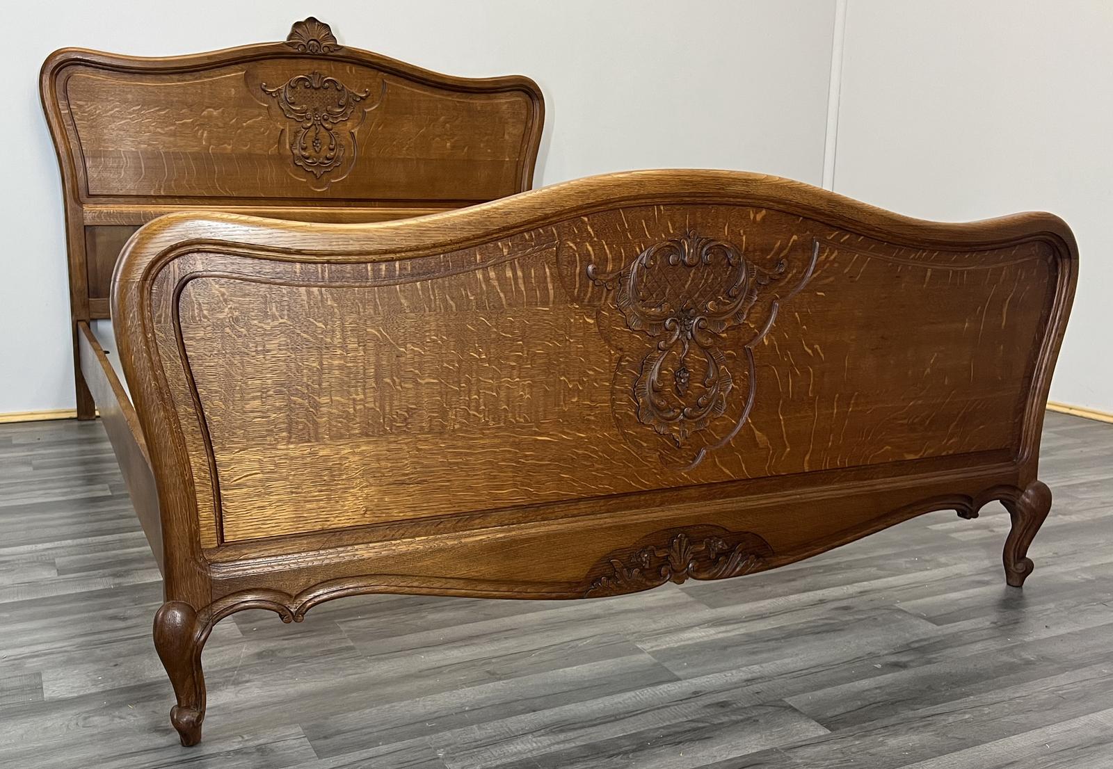 Vintage French Oak Double Bed (1 of 8)