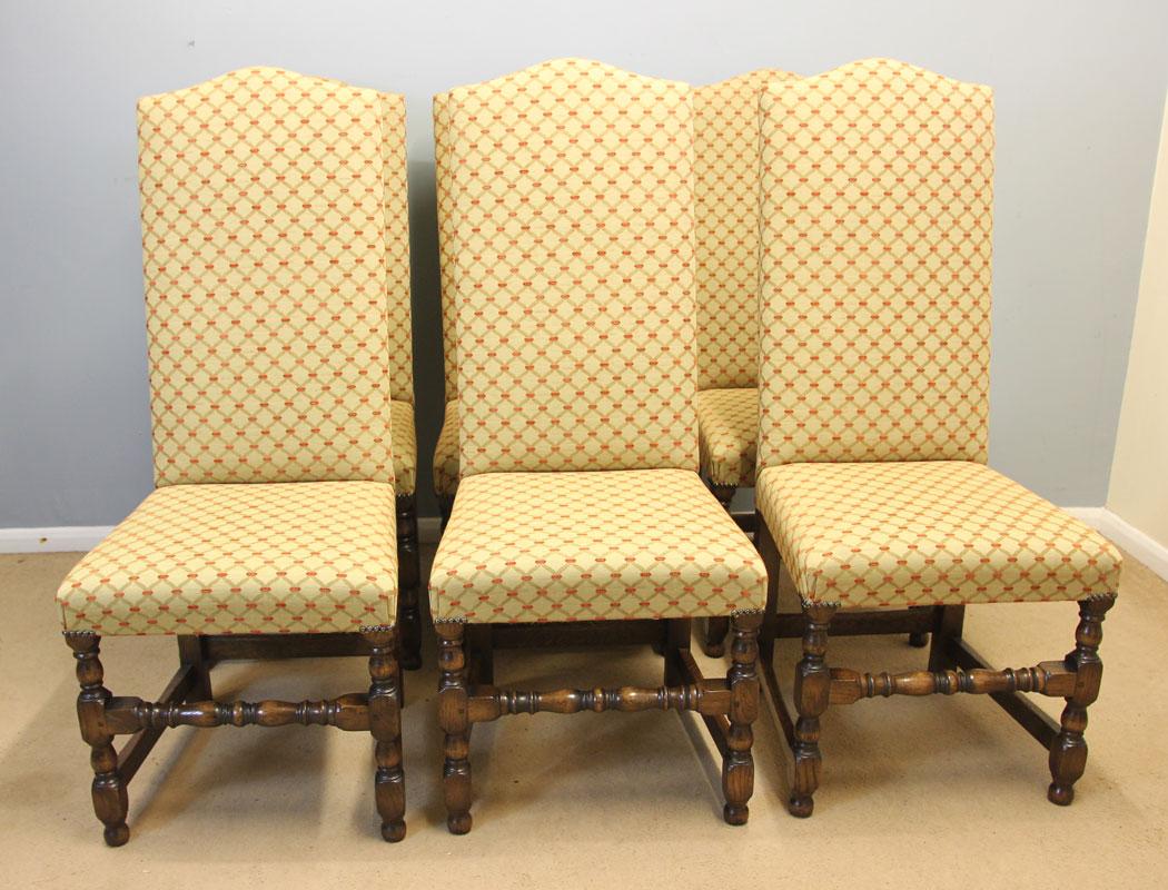 Quality Set Six Oak High Back Dining Chairs (1 of 12)