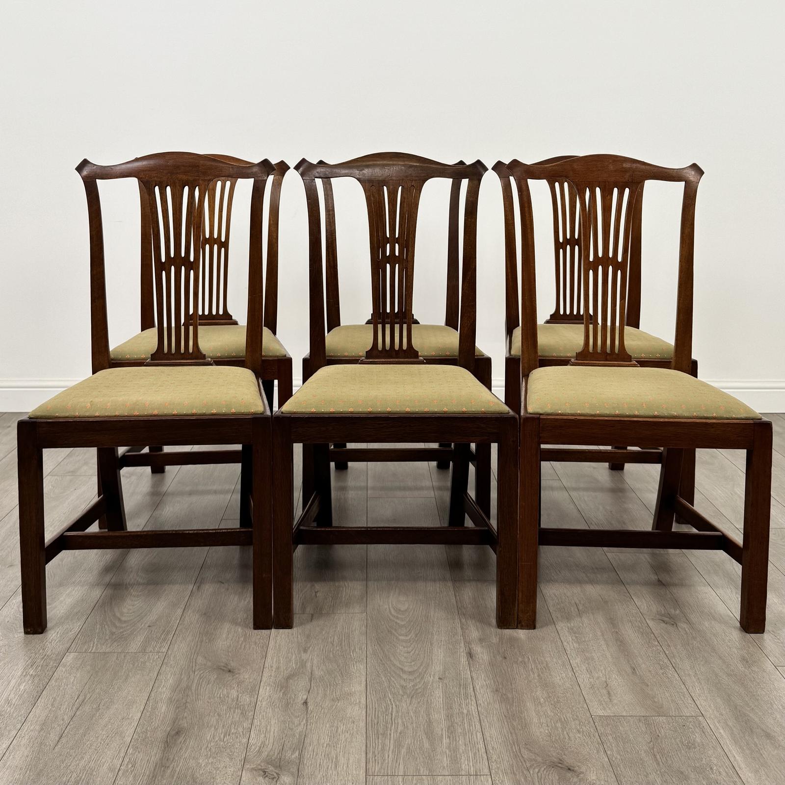 Antique 19th Century Set of 6 Mahogany Dining Chairs (1 of 9)