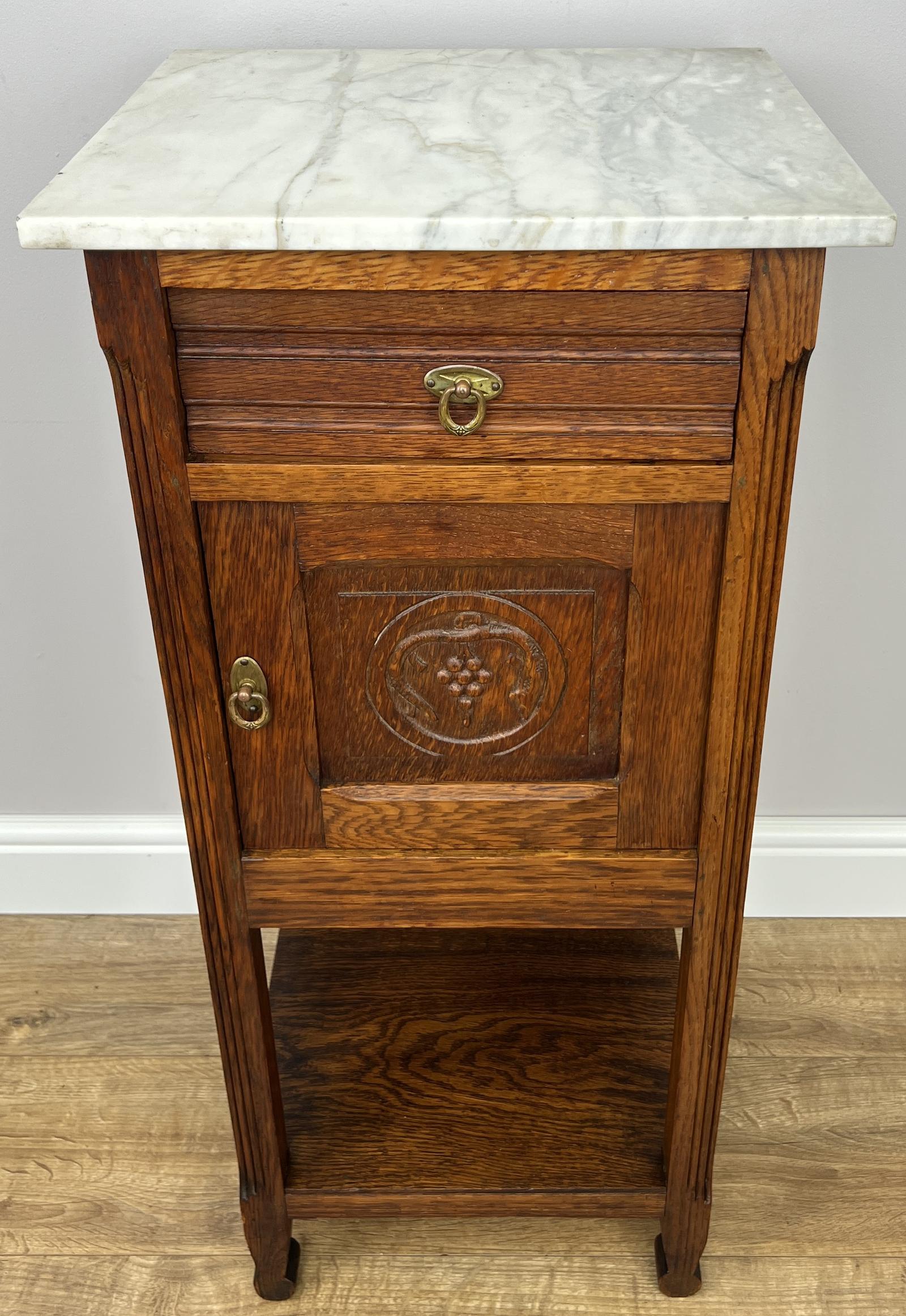 Bedside Table Antique French Style Marble Top Oak Cabinet Nightstand (1 of 10) Bedside Table Antique French Style Marble Top Oak Cabinet Nightstand (1 of 10)