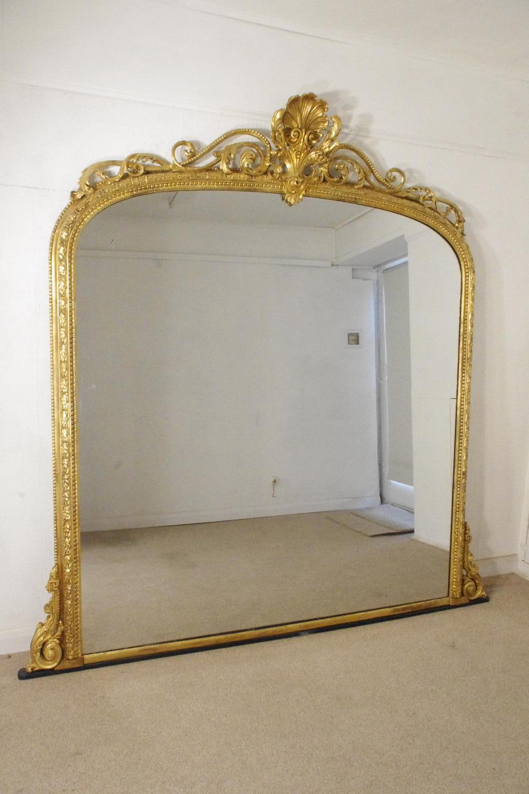 19th Century English Gilt Overmantle Mirror (1 of 13)