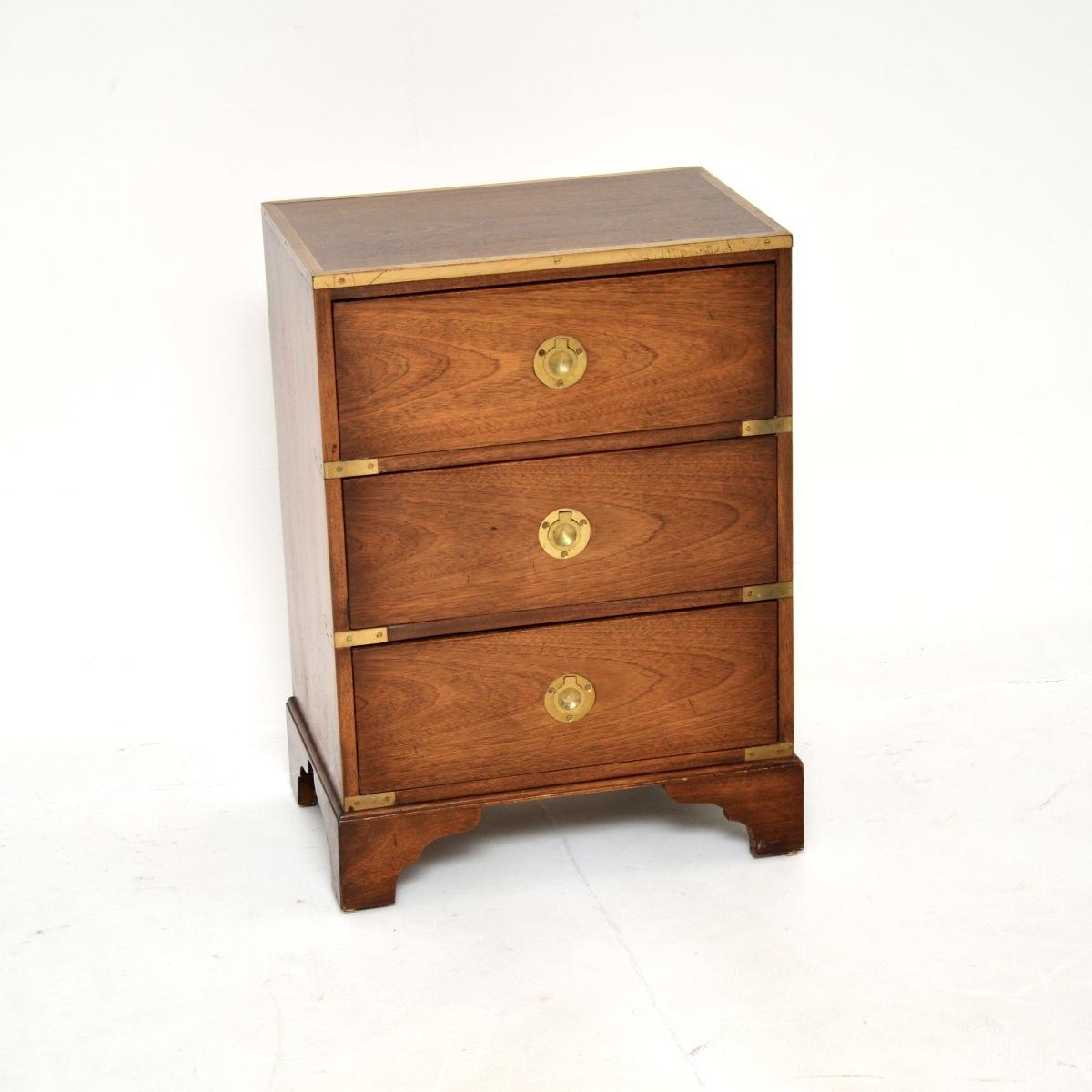 Military Campaign Style Mahogany Bedside Chest (1 of 9)