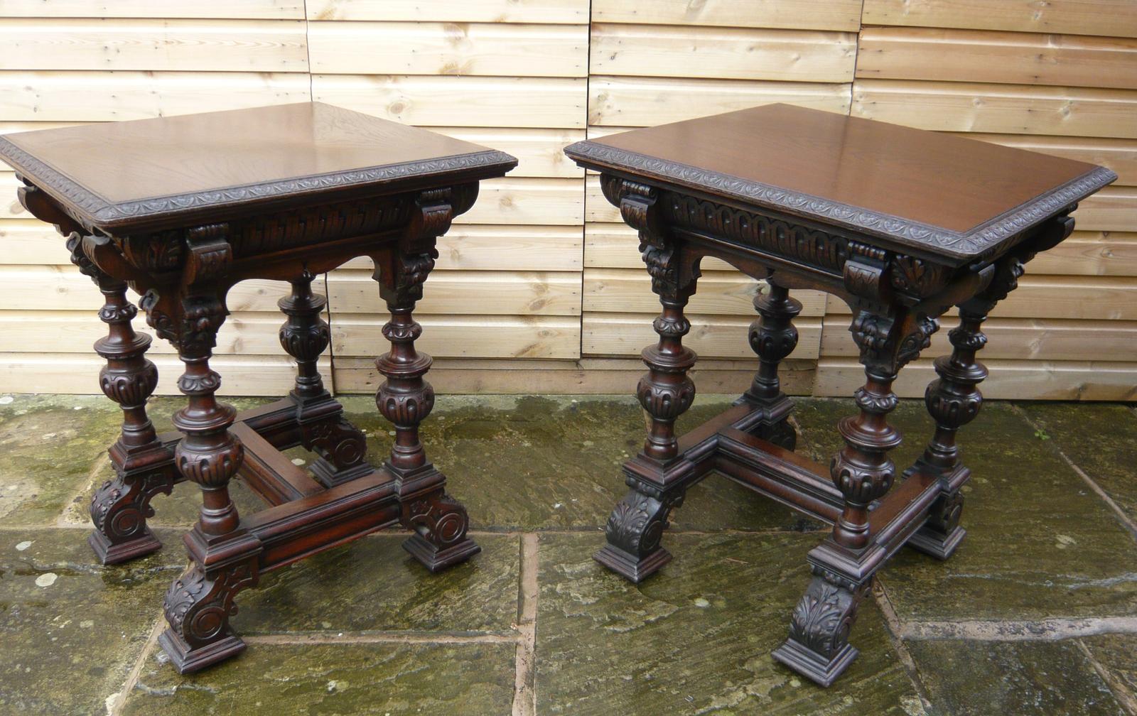 Superb Quality Pair of 19th Century Oak Tables or Stands (1 of 18)