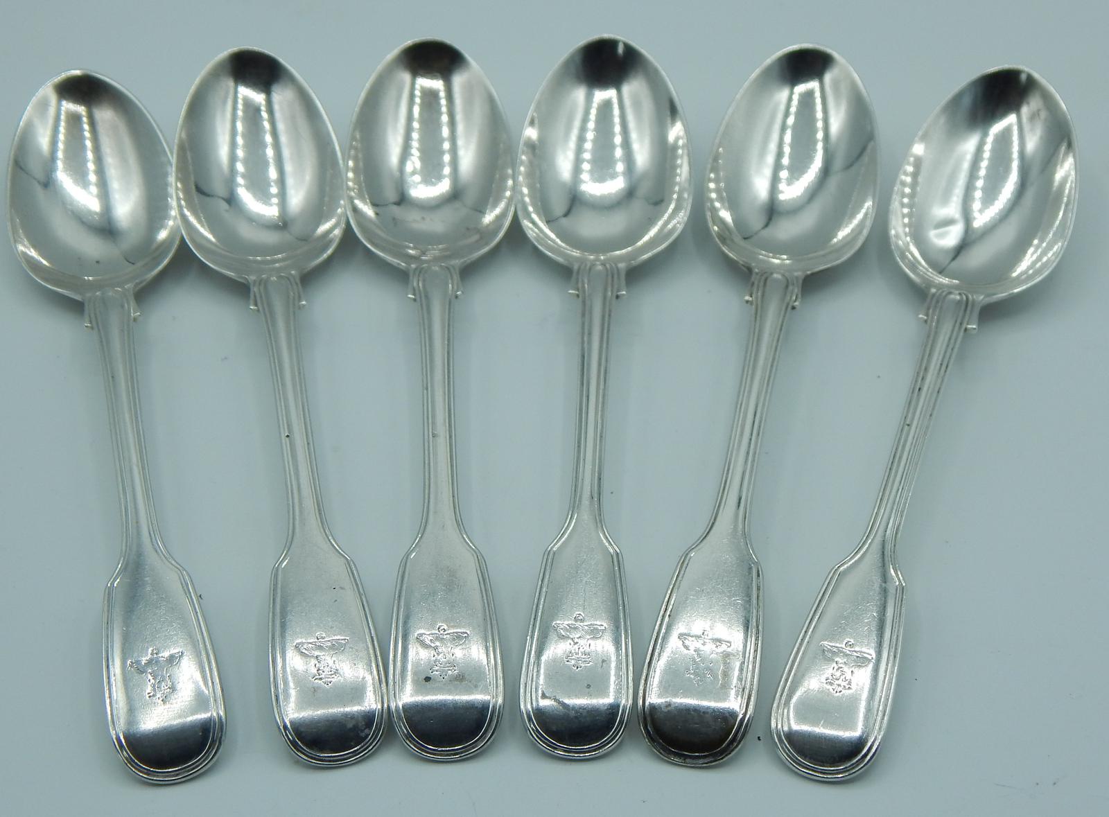 Set of Six Silver Dessert Spoons, Chawner & Co (1 of 8)