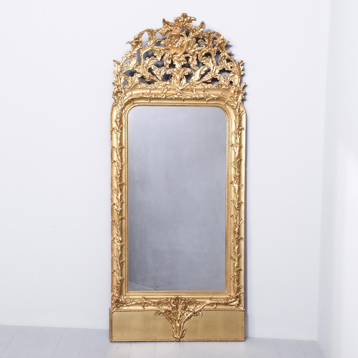 Unusual Swedish Carved Gesso & Giltwood Mirror (1 of 7)