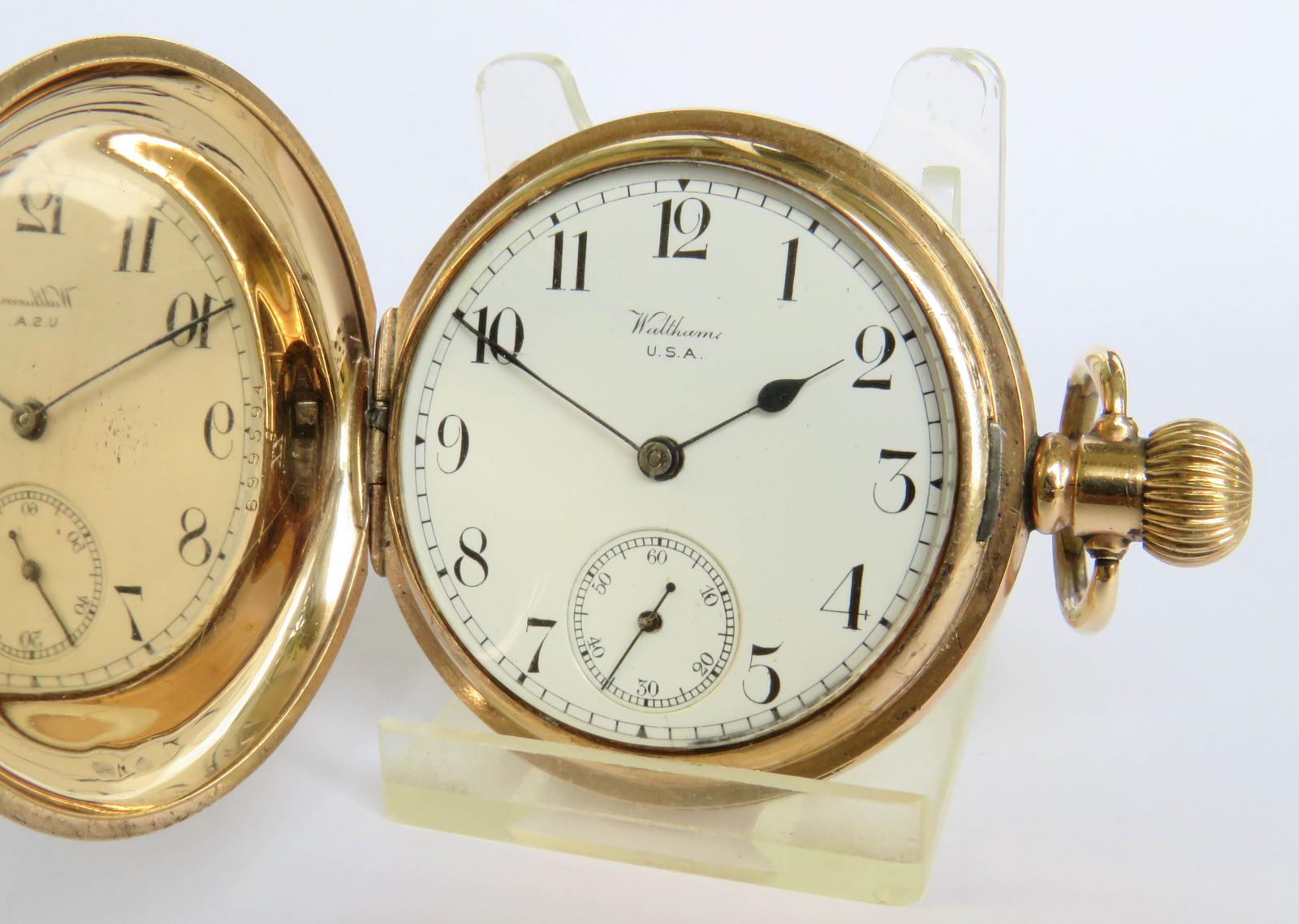 Pocket Watch : Antique Waltham Traveler Full Hunter Pocket Watch (1 of 6)
