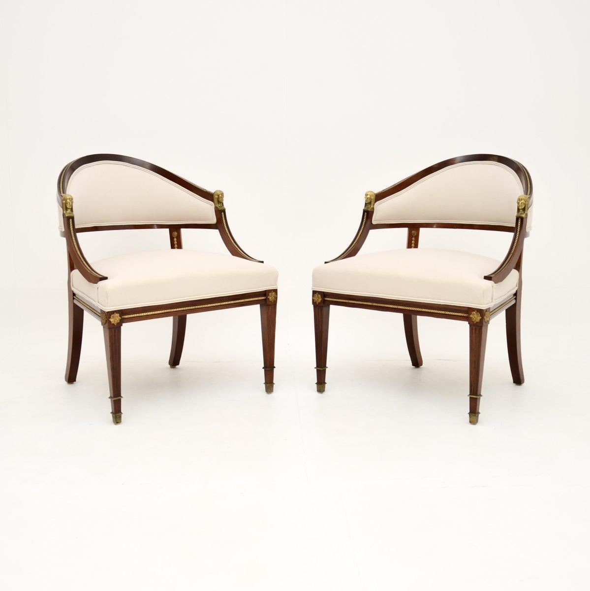 Pair of Antique Swedish Neoclassical Mahogany Armchairs (1 of 10) Pair of Antique Swedish Neoclassical Mahogany Armchairs (1 of 10)