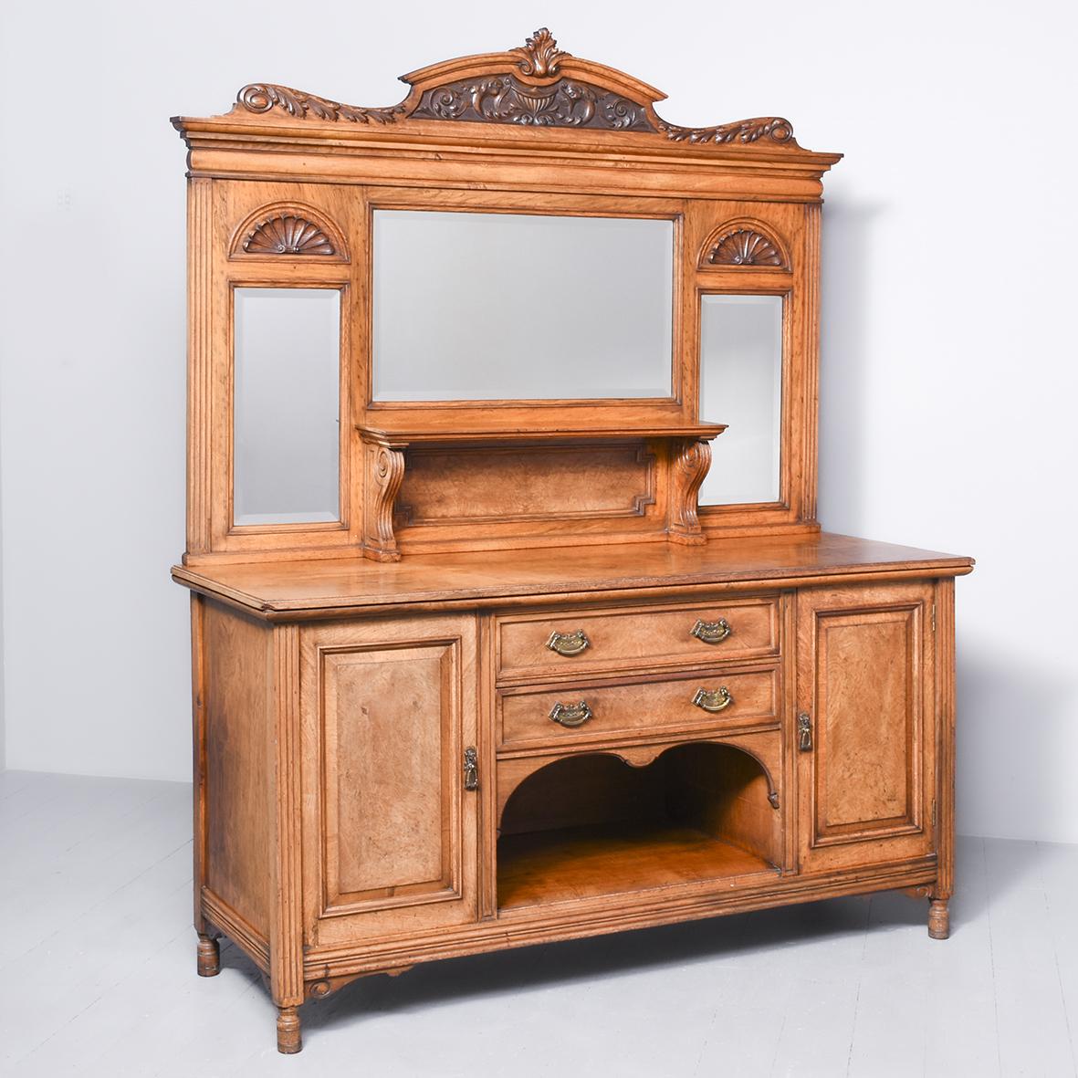 Magnificent Victorian Pollard Oak Mirror-backed Sideboard (1 of 12)