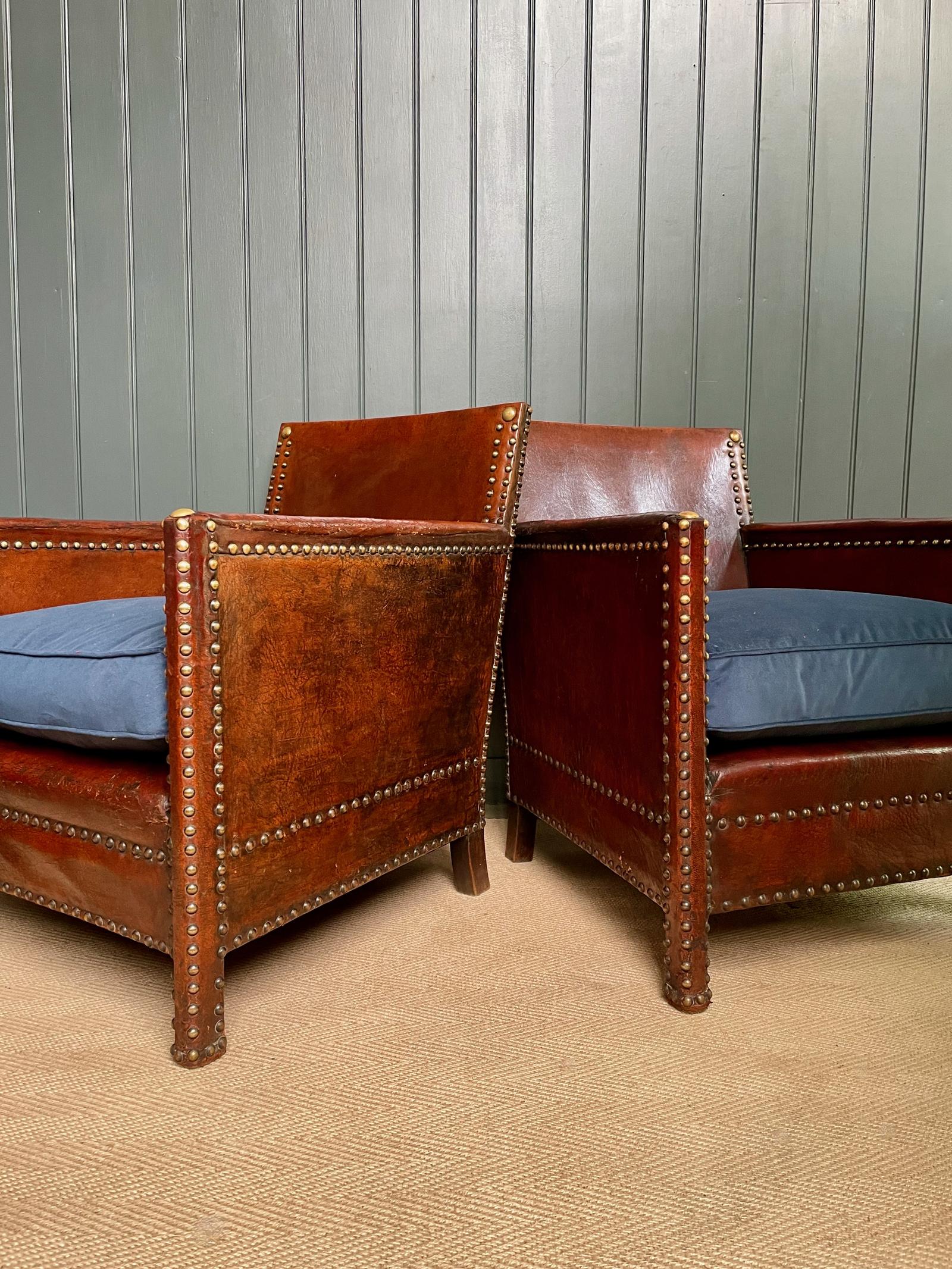 Pair of Beautiful French Leather Armchairs (1 of 12)