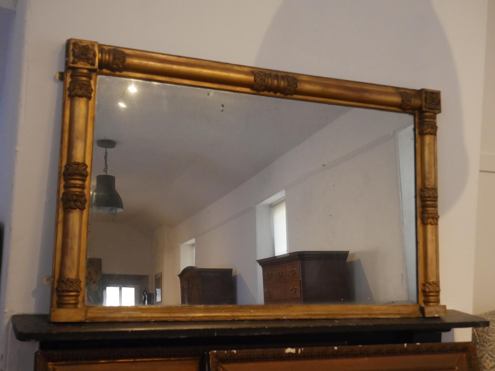 Large 19th Century Gilt Overmantel Mirror (1 of 11)