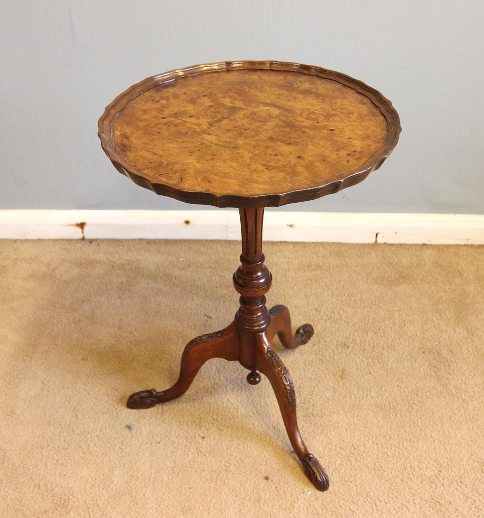 Burr Walnut Tripod Occasional Wine Table (1 of 7) Burr Walnut Tripod Occasional Wine Table (1 of 7)