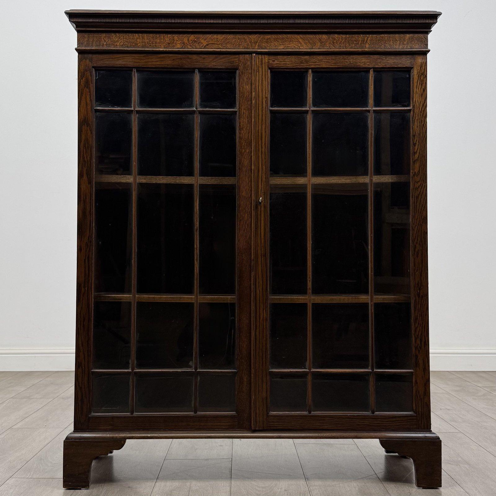 Antique Oak Glazed Display Cabinet | Astragal Doors & Bracket Feet | AF-6679 (1 of 10) Antique Oak Glazed Display Cabinet | Astragal Doors & Bracket Feet | AF-6679 (1 of 10)