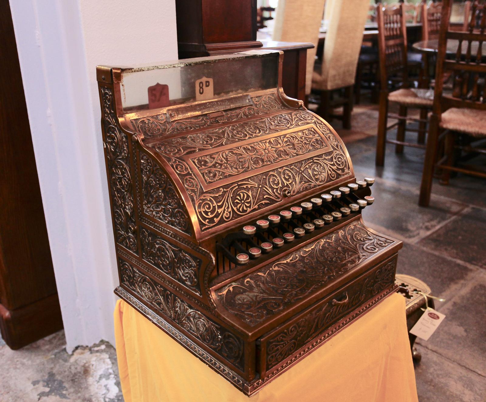 Early 20th Century Brass National Cash Register (1 of 6) Early 20th Century Brass National Cash Register (1 of 6)