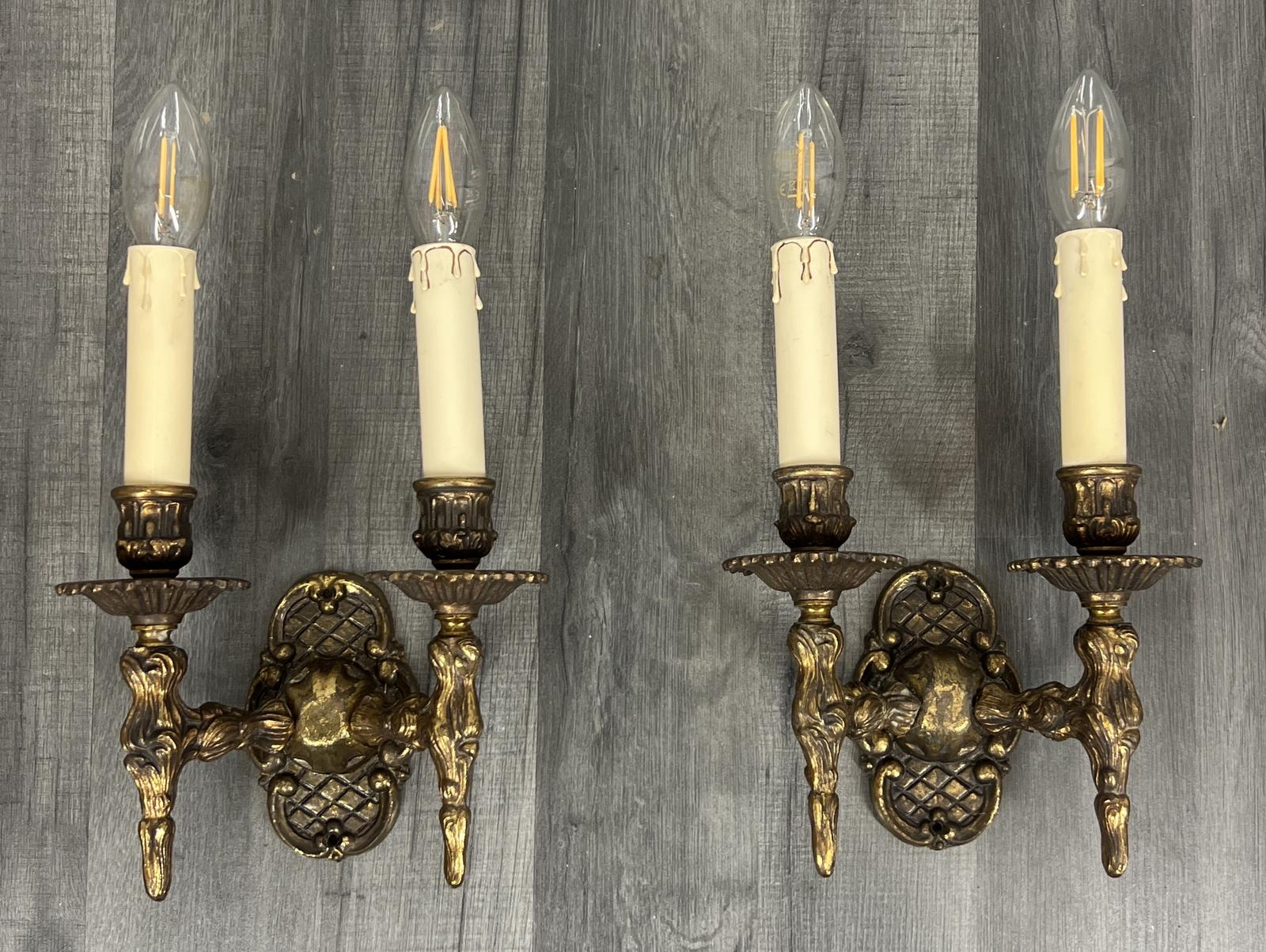 Wall Lamps Vintage French Style Brass Candle Sconces (1 of 9)