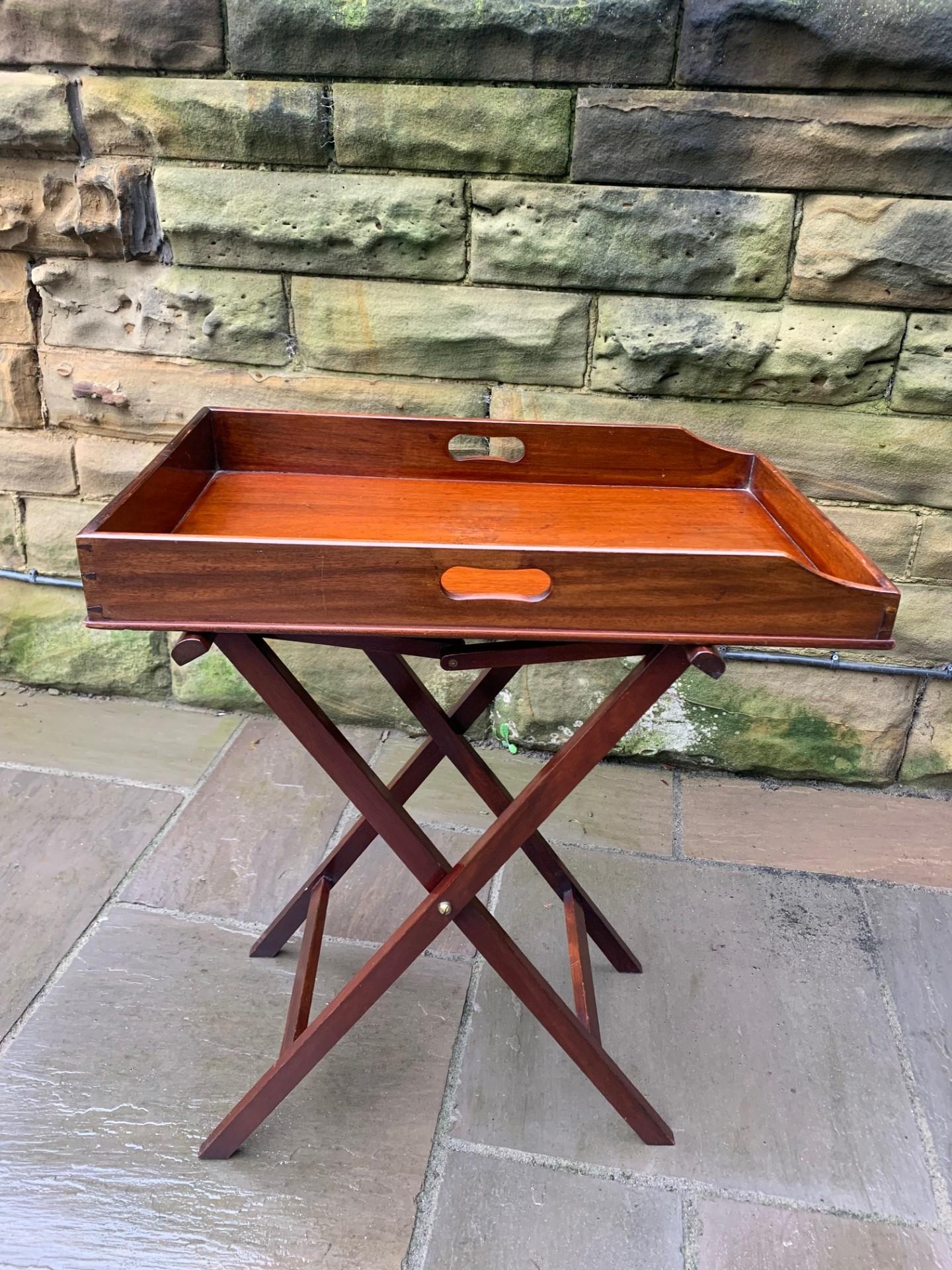 Antique Mahogany Butlers Tray on Stand (1 of 8)