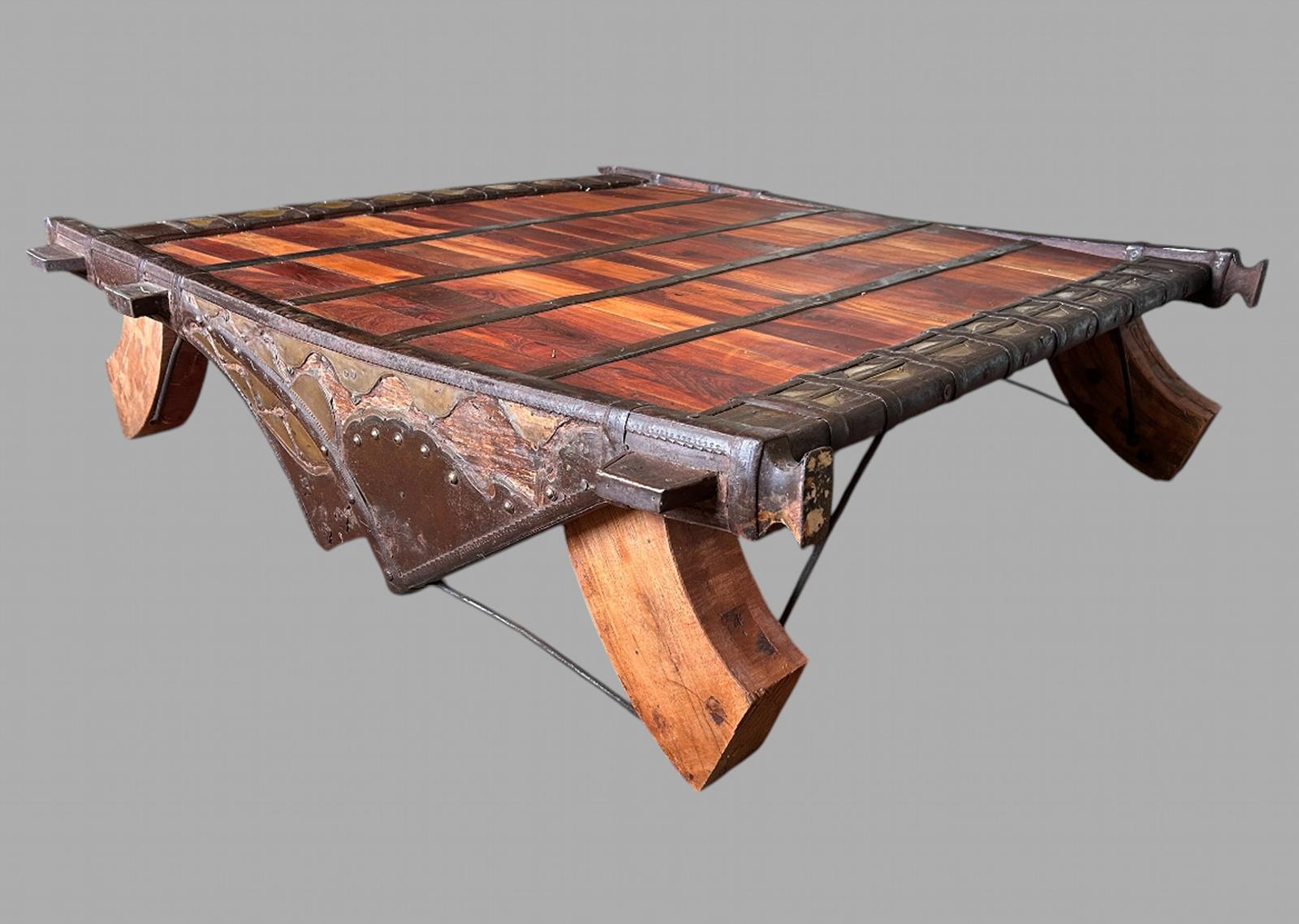 A Largish Attractive Indian Ox Cart Coffee Table (1 of 8)
