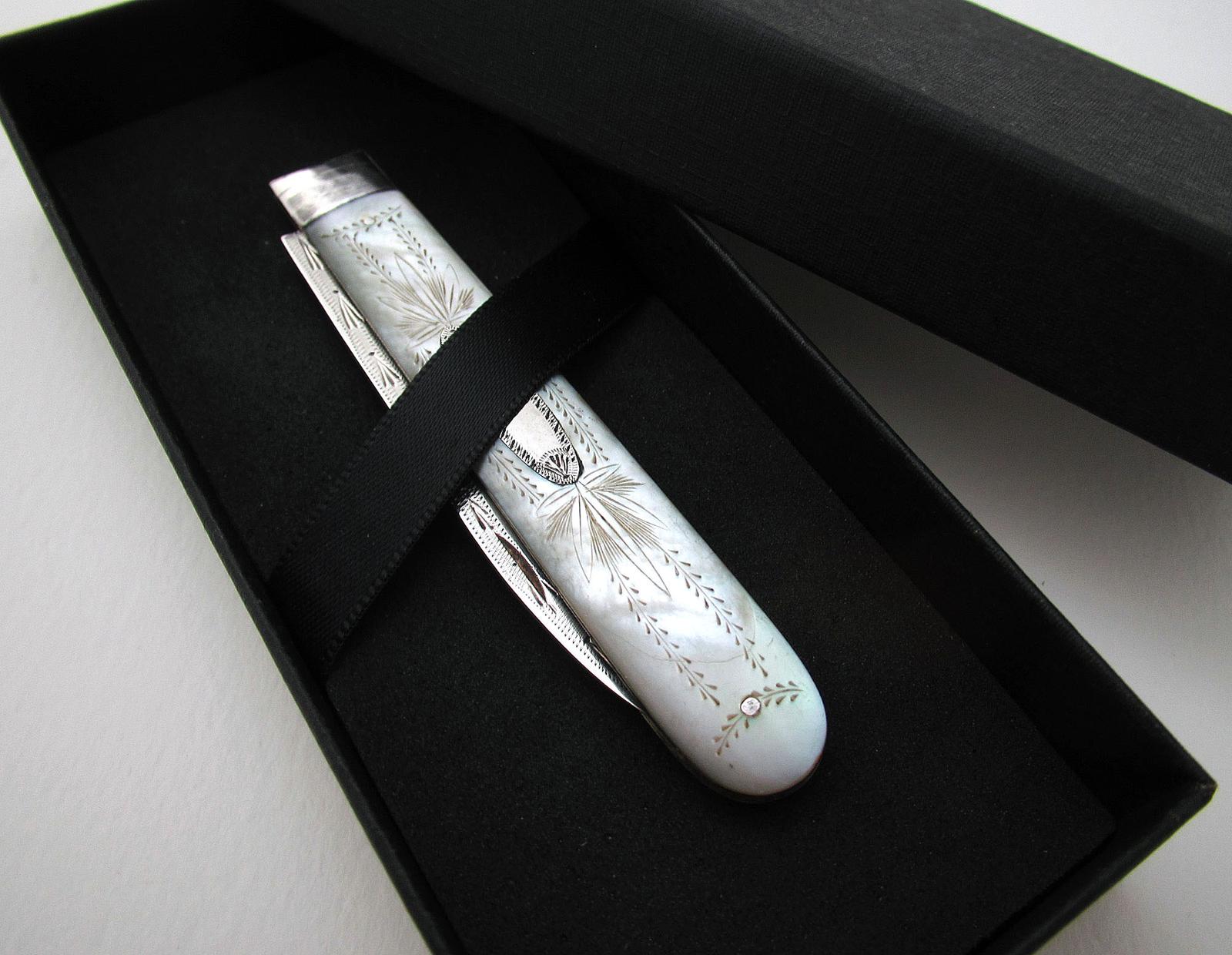 Rare Georgian Regency Antique Sterling Silver & Mother of Pearl Folding Fruit Knife - Thomas Freeman 1825 (1 of 10)