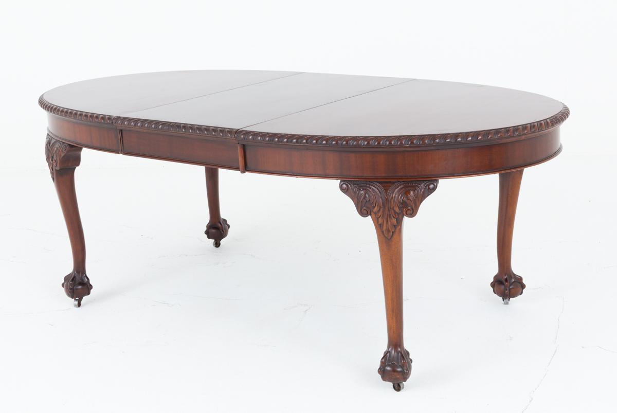 Mahogany Chippendale Style Extending Dining Table (1 of 7)