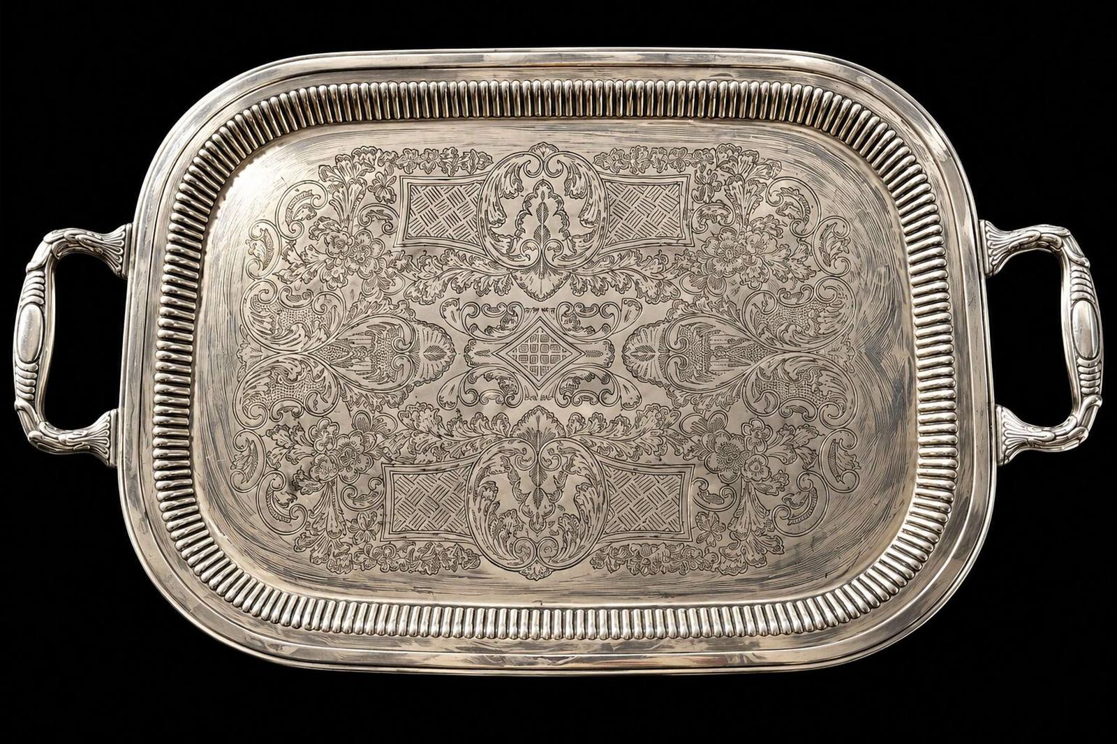 Antique Silver Plated Serving Tray (1 of 4) Antique Silver Plated Serving Tray (1 of 4)
