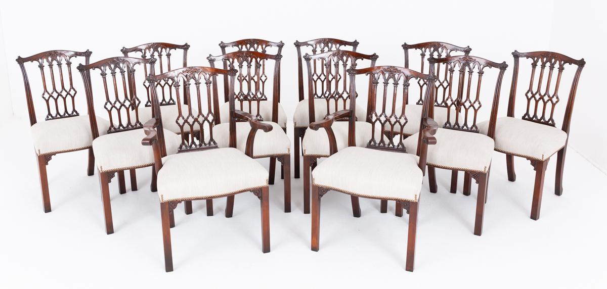 Good Set of 12 Mahogany Gothic Style Dining Chairs (1 of 15) Good Set of 12 Mahogany Gothic Style Dining Chairs (1 of 15)