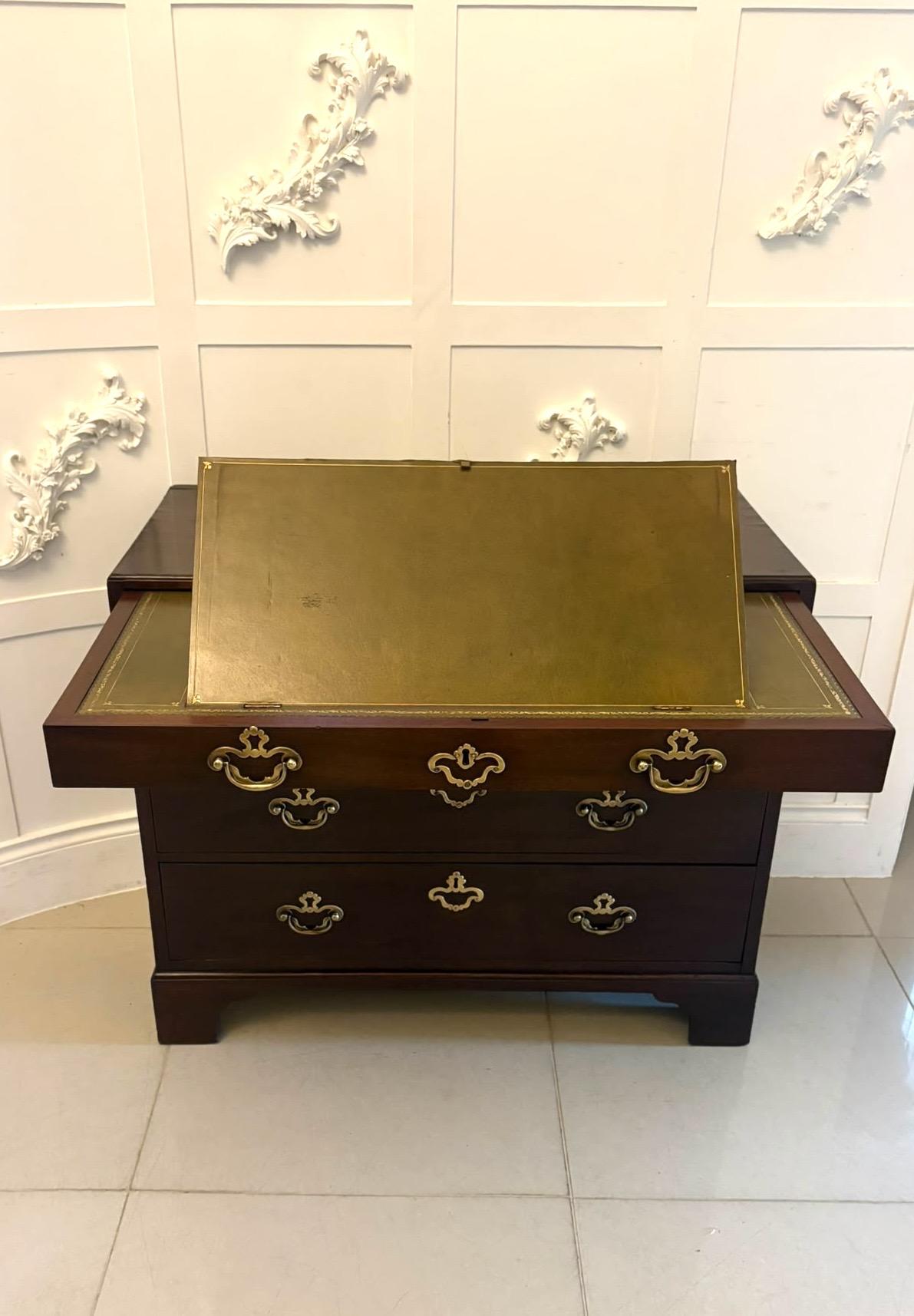 Antique George II Mahogany Chest of Drawers with Fitted Writing Desk (1 of 26) Antique George II Mahogany Chest of Drawers with Fitted Writing Desk (1 of 26)