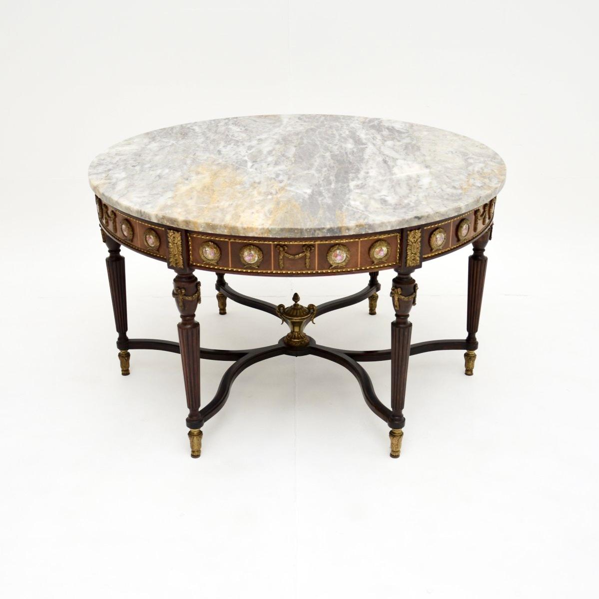Antique French Marble Top Coffee Table (1 of 8)