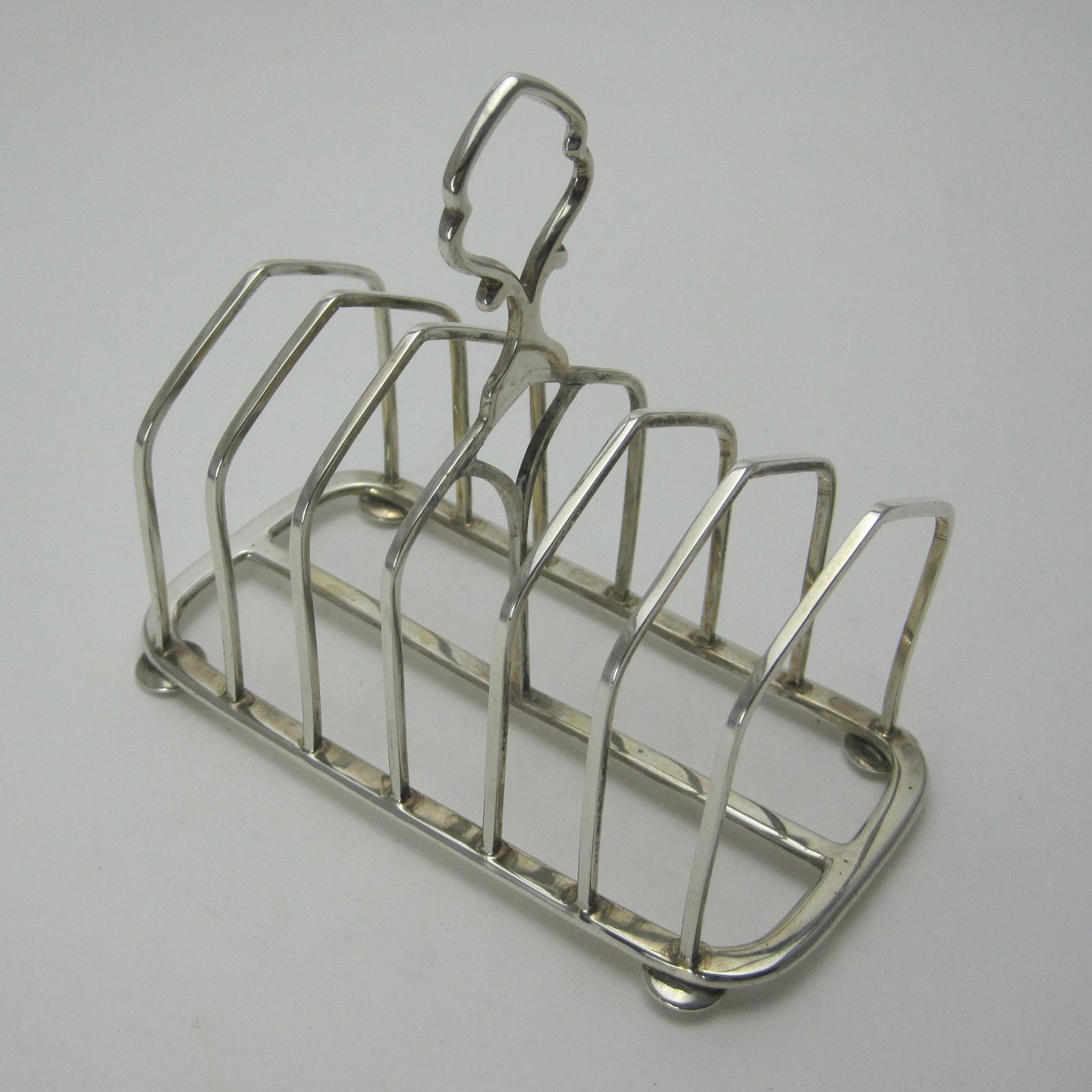 Rectangular Silver Seven Bar Gothic Toast Rack (1 of 5)