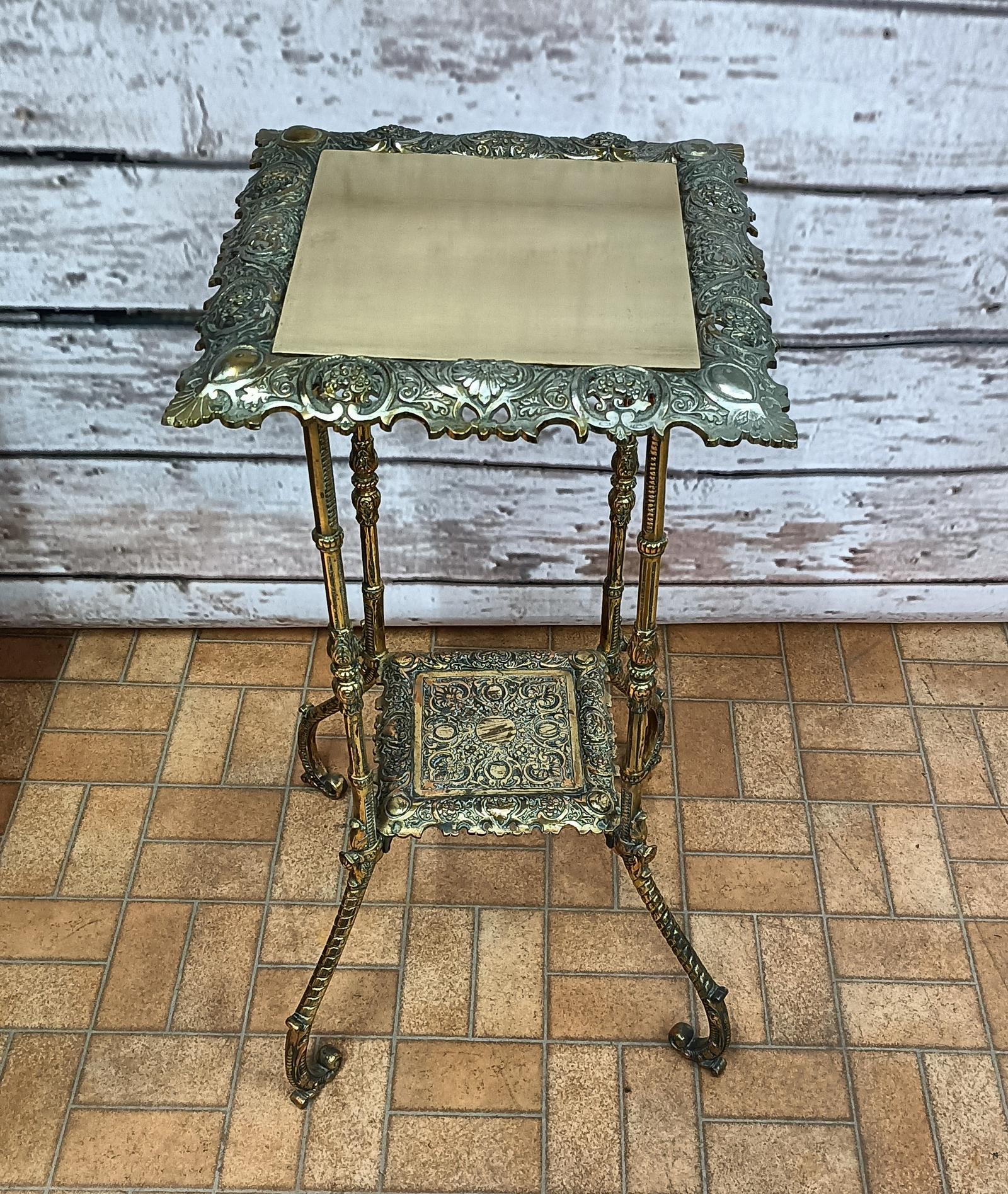 A Victorian Cast Brass Two Tier Plant Stand (1 of 7)