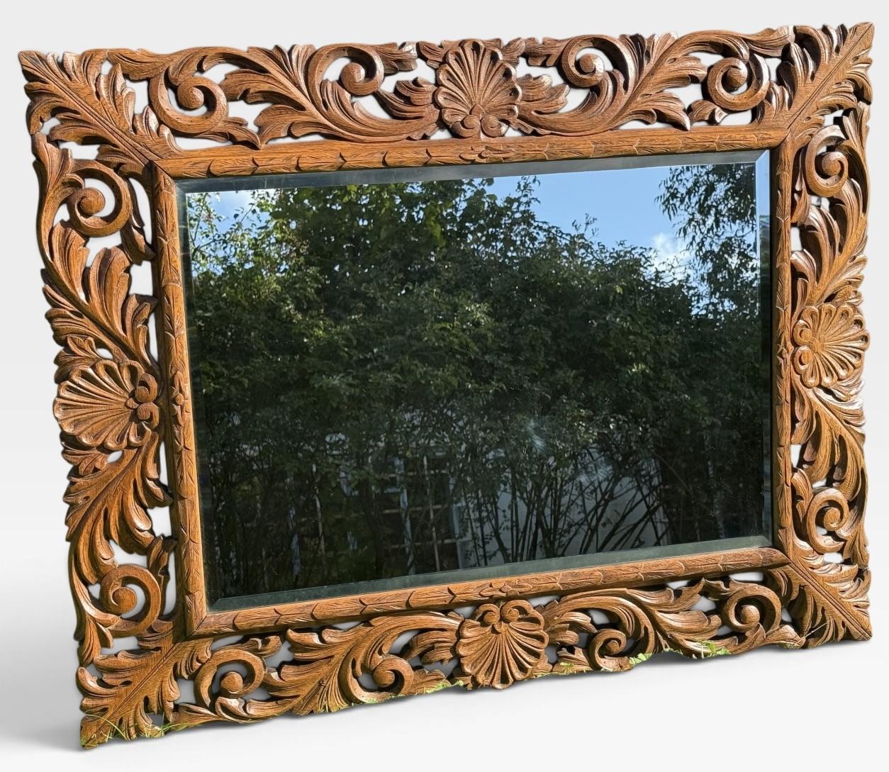 Carved Oak Florentine Style Wall Mirror (1 of 6) Carved Oak Florentine Style Wall Mirror (1 of 6)