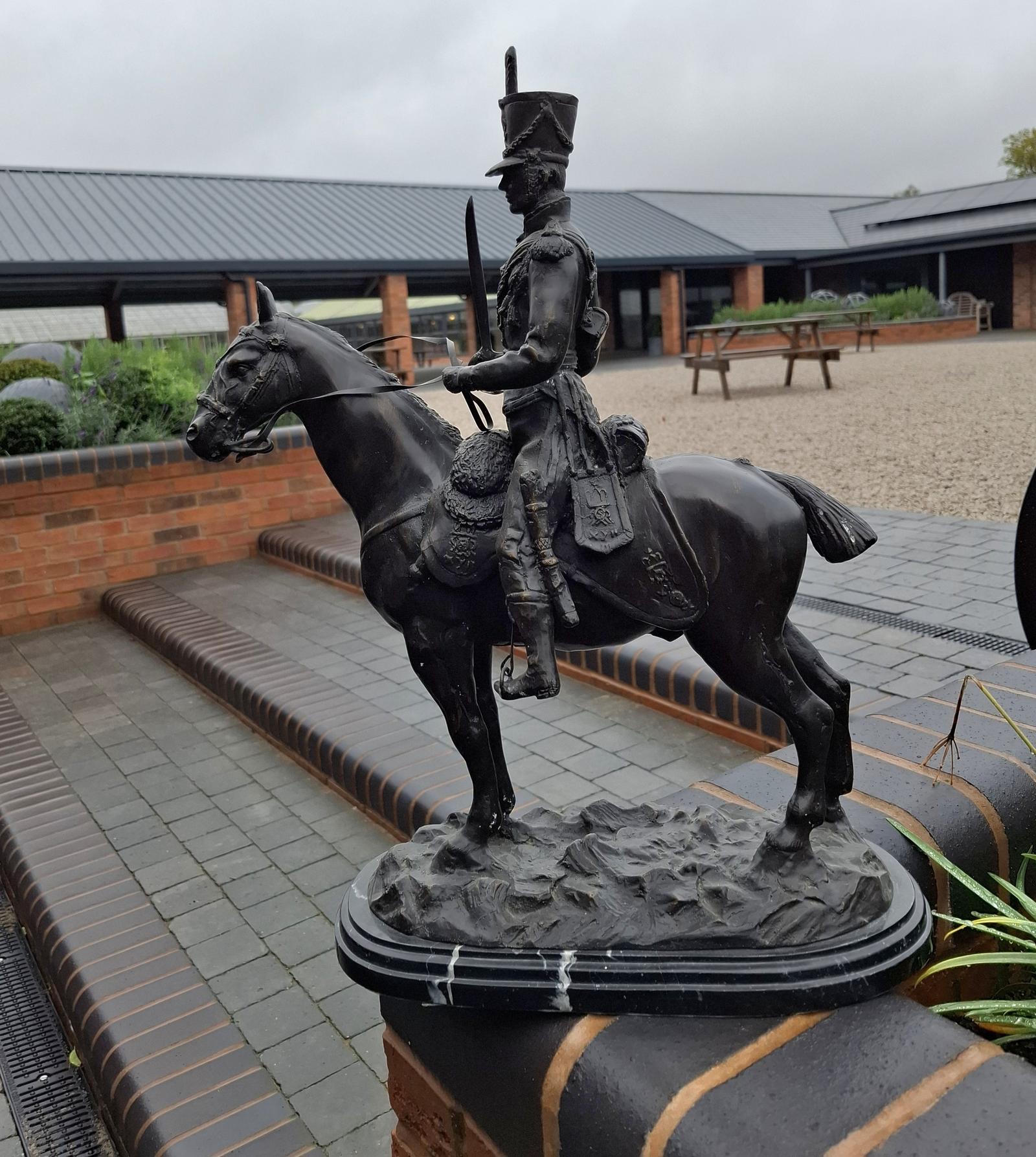 Bronze Sculpture of a Georgian Period Hussar on Horseback (1 of 7)