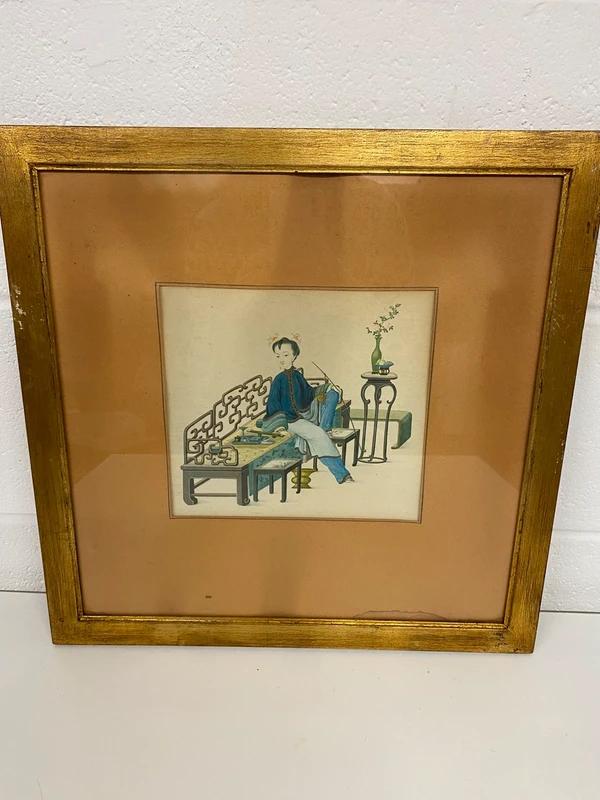 1924 Chinese Miniatures Colour Print – Rudolf Payer-thurn – Lady Reclining with Opium Pipe (1 of 4) 1924 Chinese Miniatures Colour Print – Rudolf Payer-thurn – Lady Reclining with Opium Pipe (1 of 4)