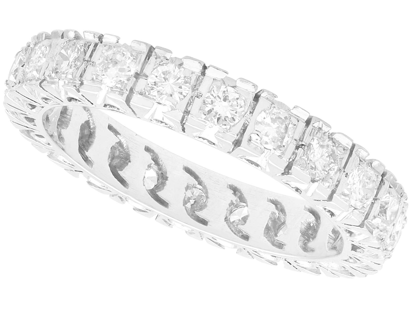 1.20ct Diamond, Platinum & Palladium Full Eternity Ring - Vintage c.1940 (1 of 9)
