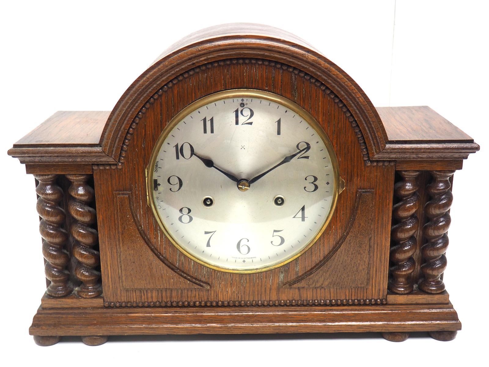 Solid Oak Hat Shaped Mantel Clock 8-day by Hac Westminster Chime (1 of 10) Solid Oak Hat Shaped Mantel Clock 8-day by Hac Westminster Chime (1 of 10)