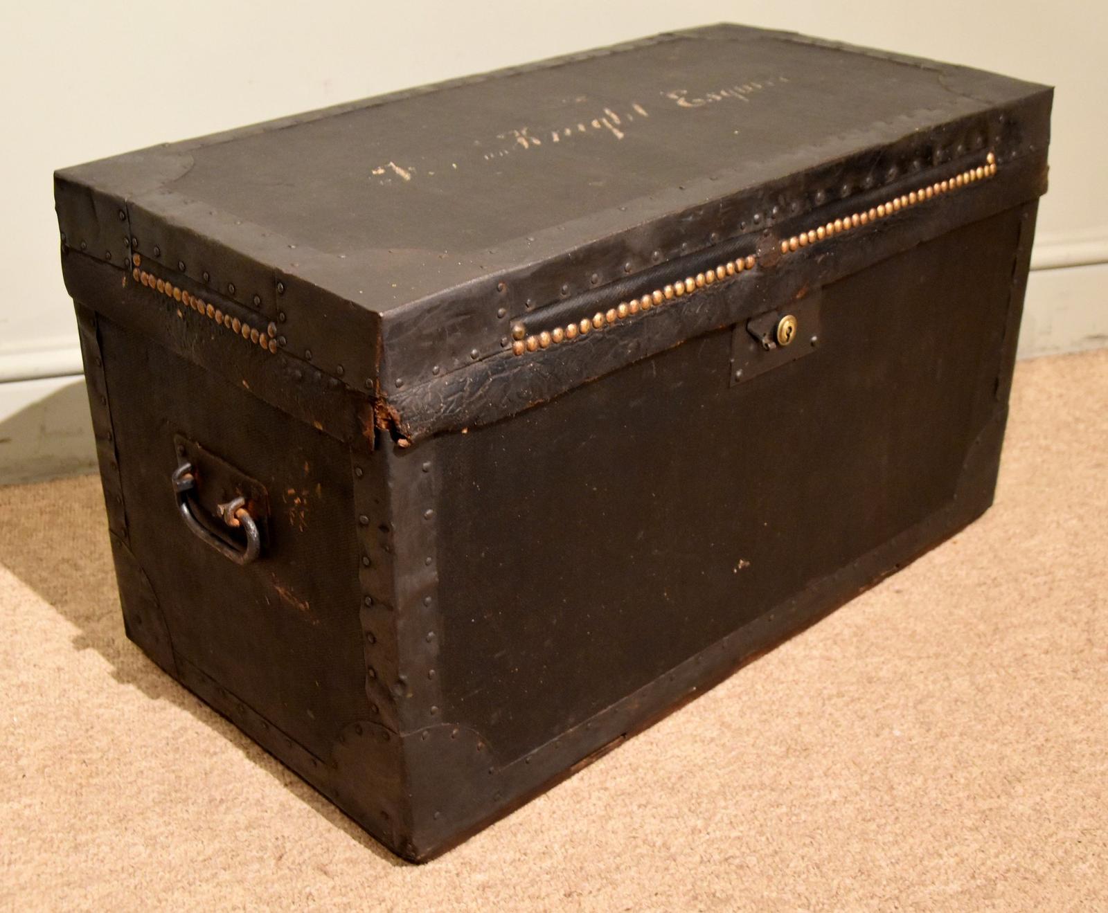 Regency Period Iron Bound Campaign Trunk (1 of 7) Regency Period Iron Bound Campaign Trunk (1 of 7)