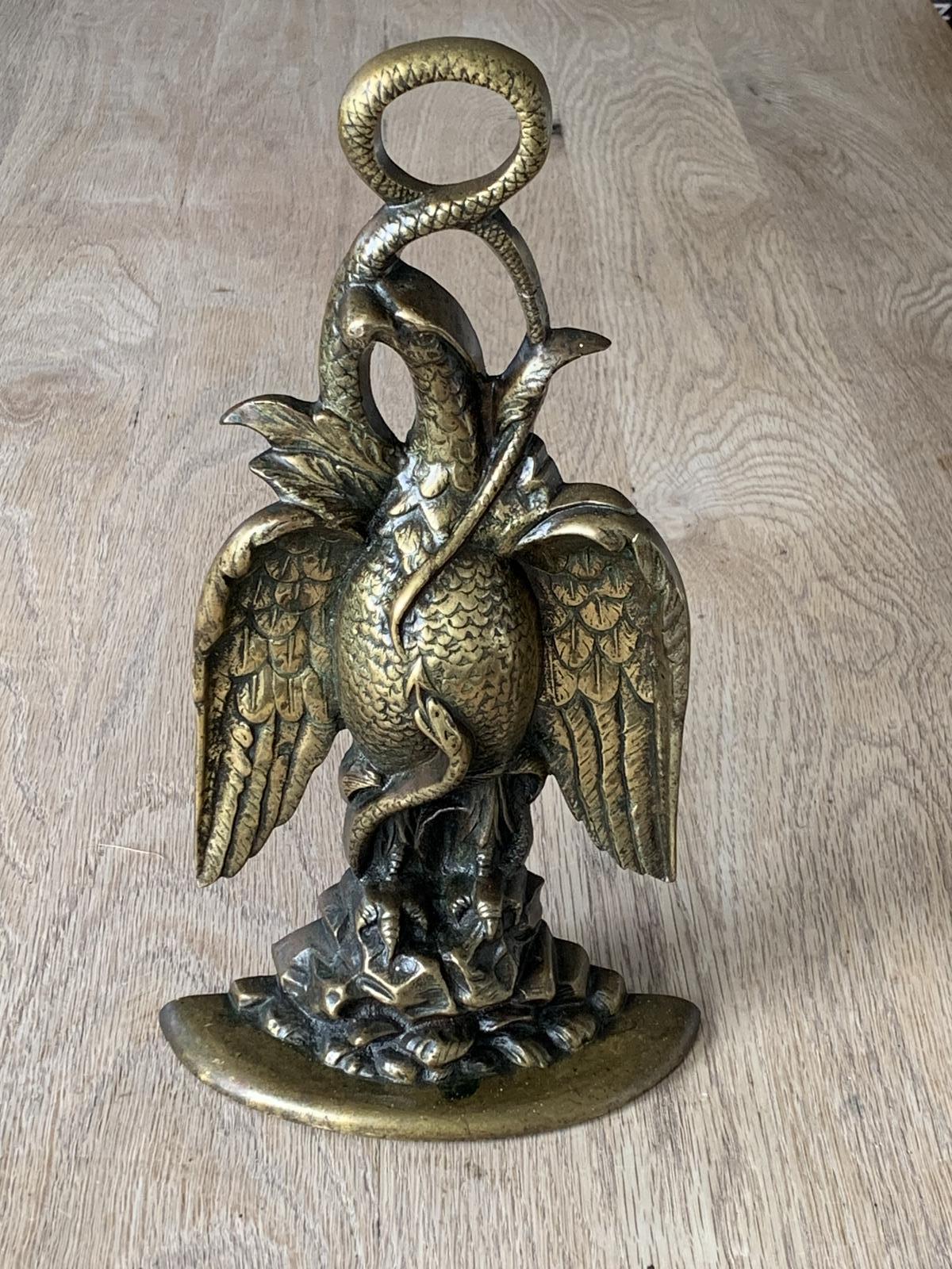 Eagle & Snake Brass Door Porter Brass Door Stop by Pearson Page 1910-1920 (1 of 8) Eagle & Snake Brass Door Porter Brass Door Stop by Pearson Page 1910-1920 (1 of 8)