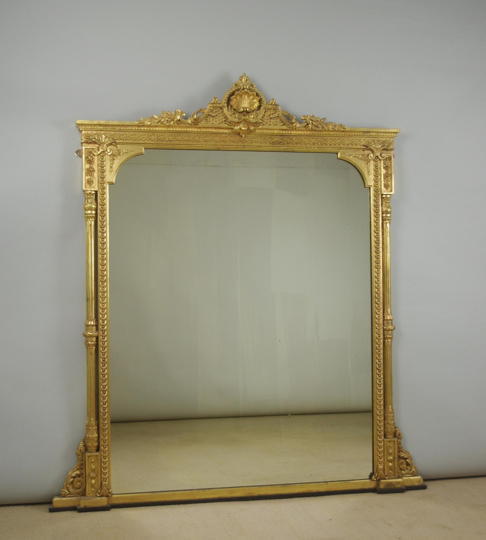 Victorian Gilt Large Overmantle Mirror (1 of 9)
